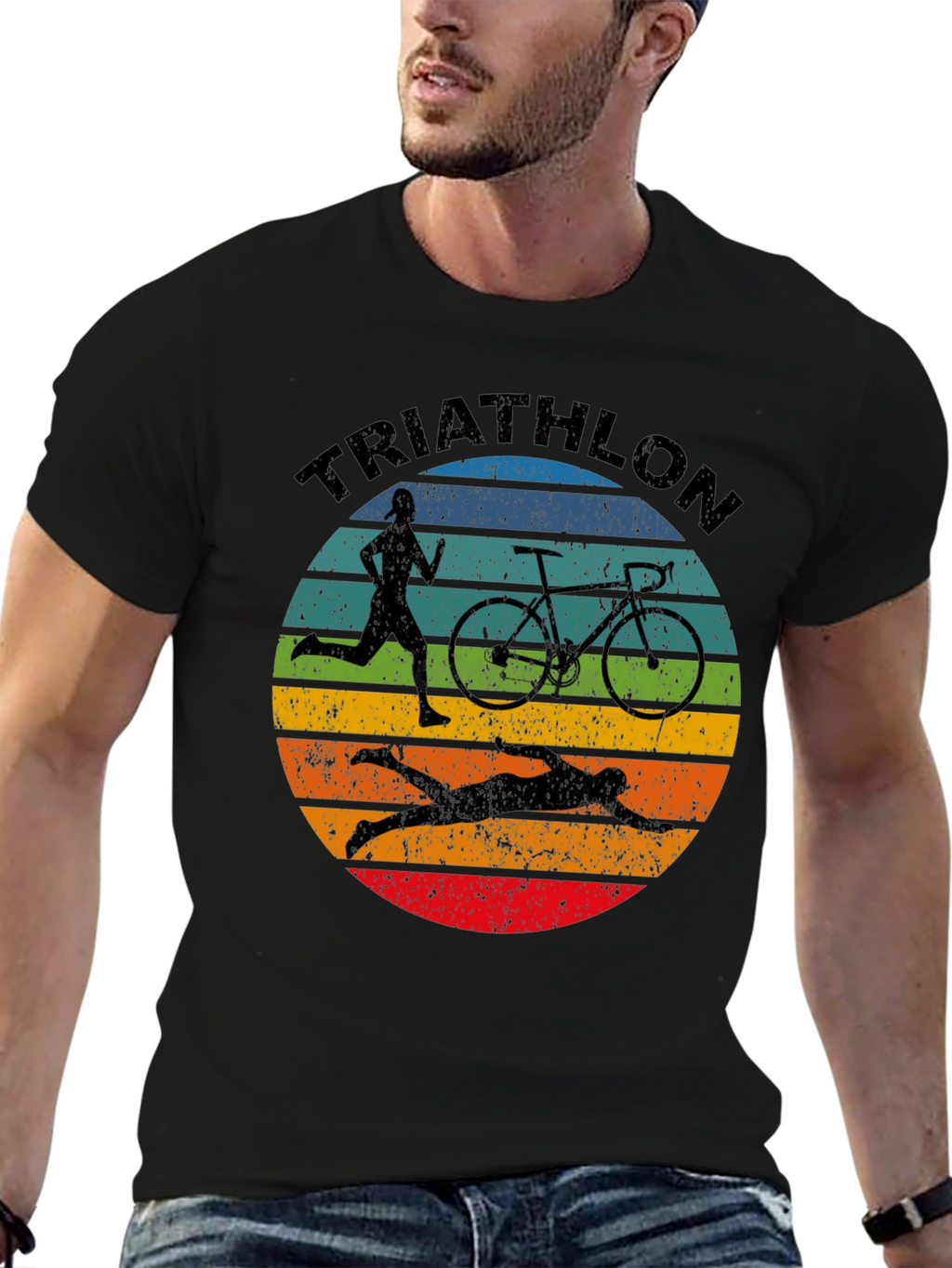 Triathlon T-Shirt - Sporty Graphic Tee