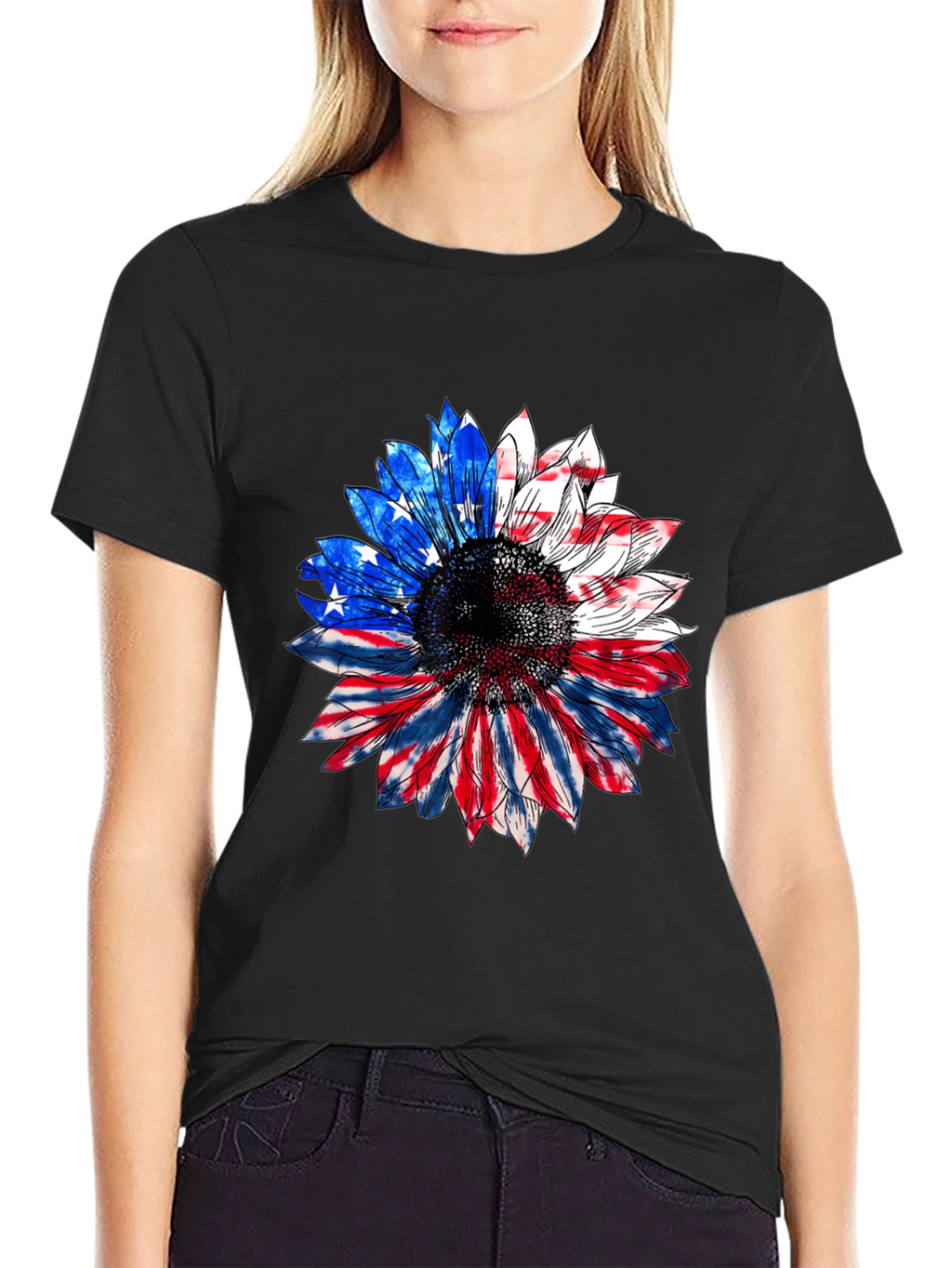 American Flag Sunflower T-Shirt