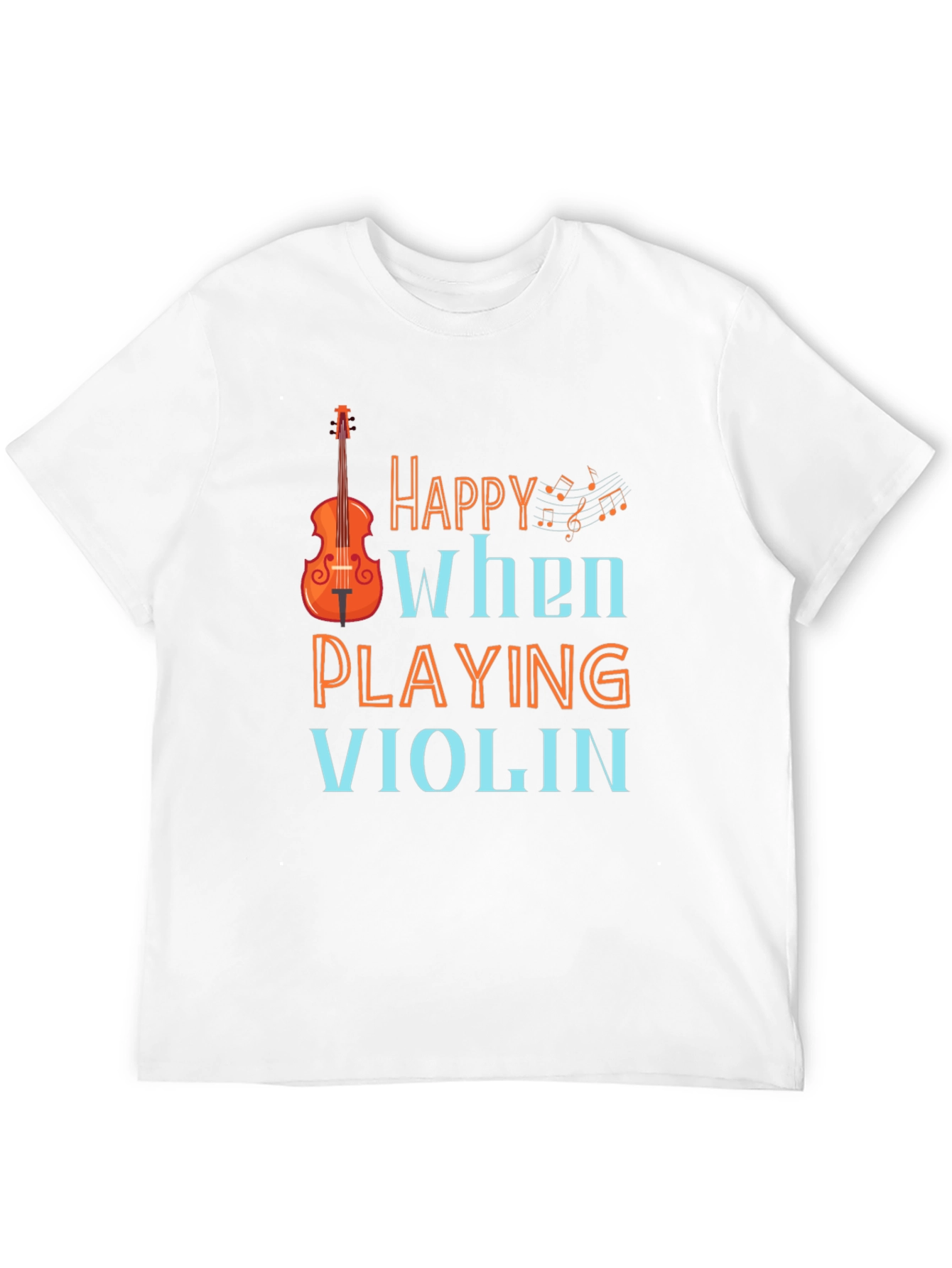 Happy When Playing Violin Graphic Tee Shirt
