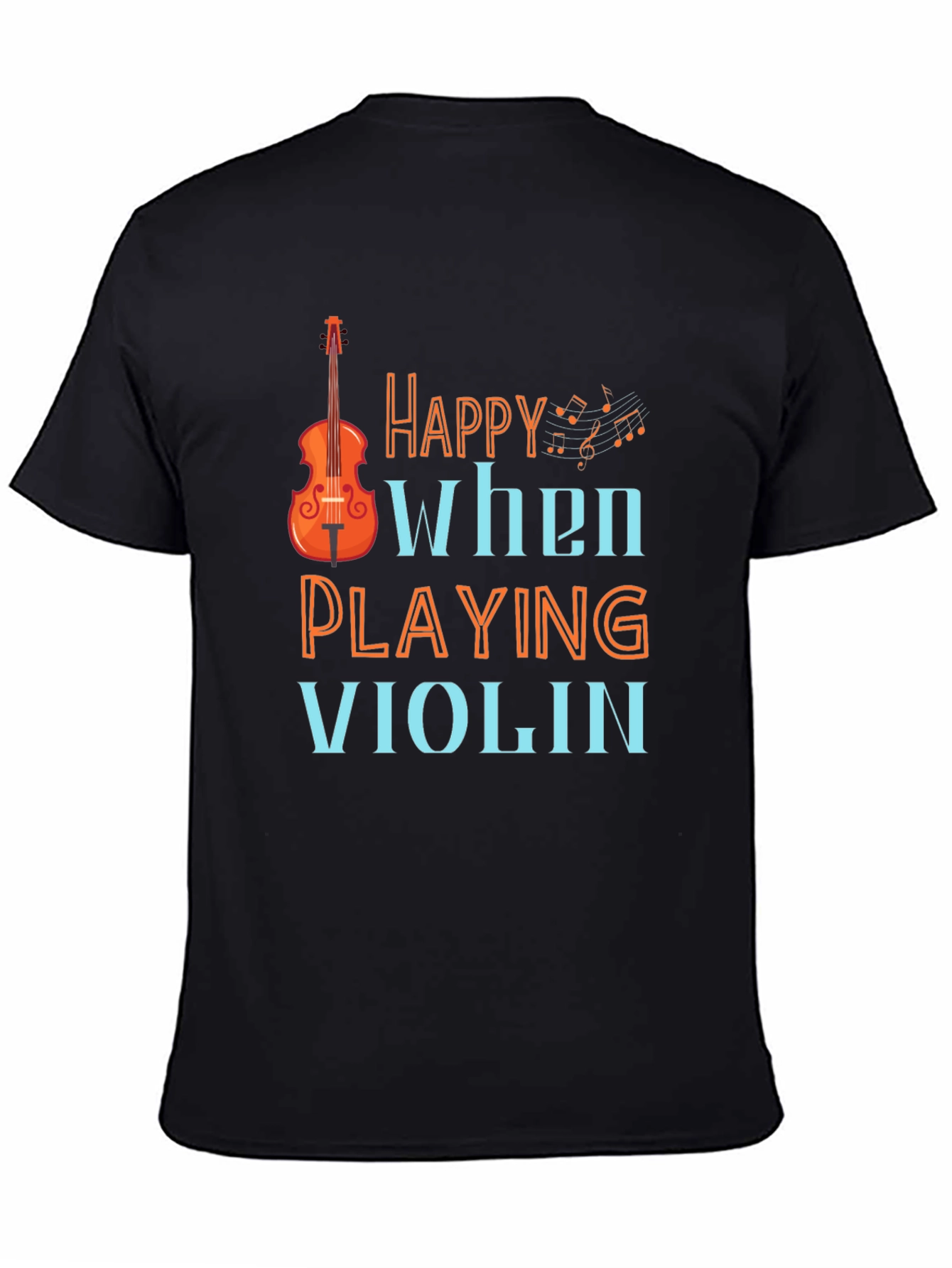 Happy When Playing Violin Graphic Tee Shirt