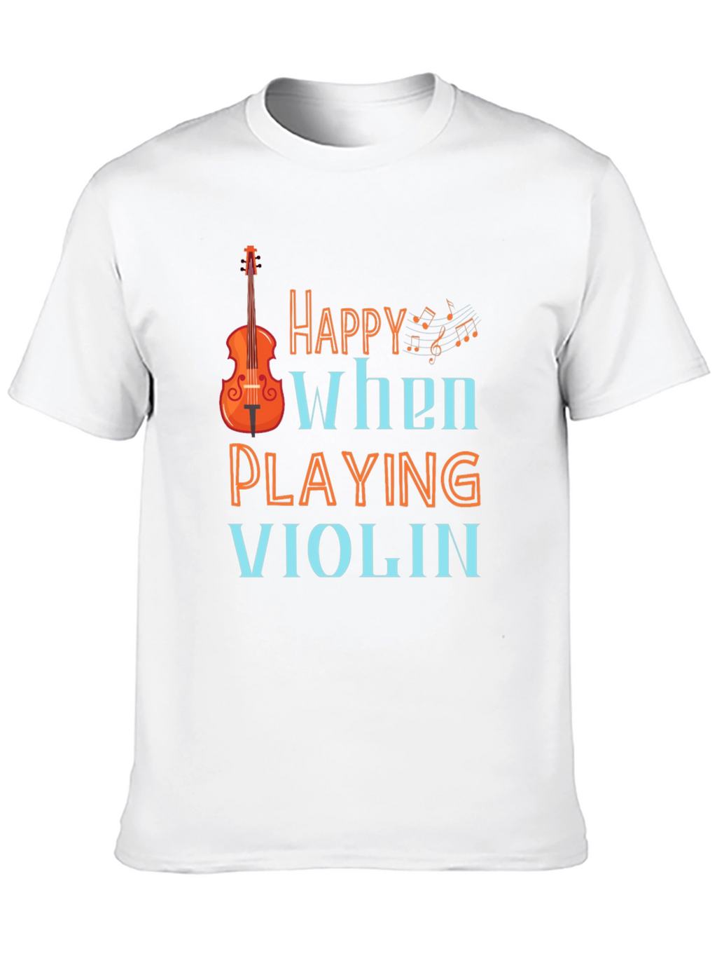 Happy When Playing Violin Graphic Tee Shirt