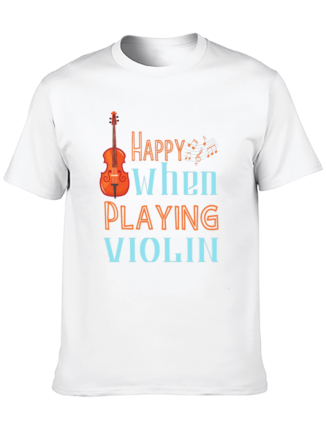 Happy When Playing Violin Graphic Tee Shirt