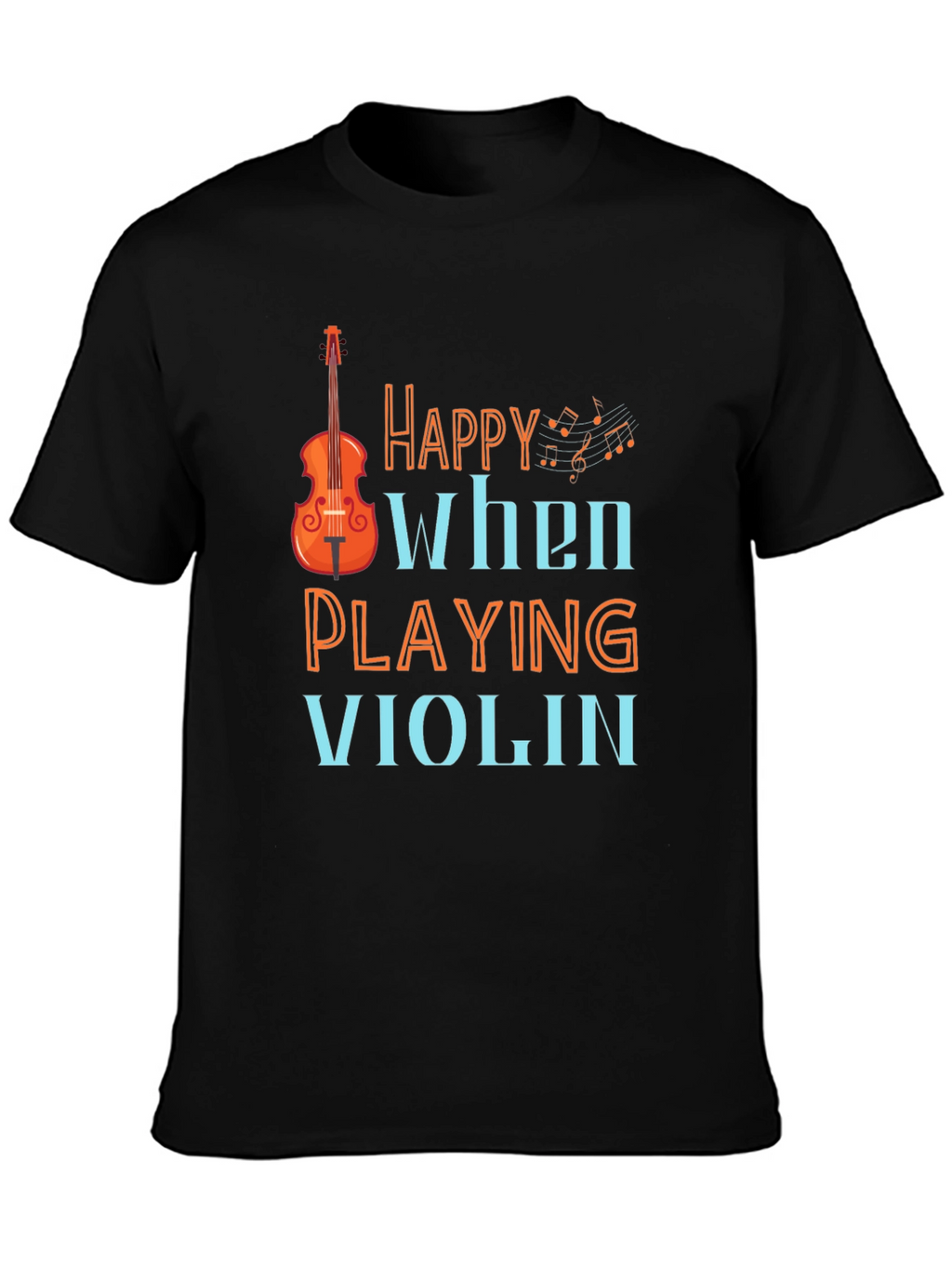 Happy When Playing Violin Graphic Tee Shirt