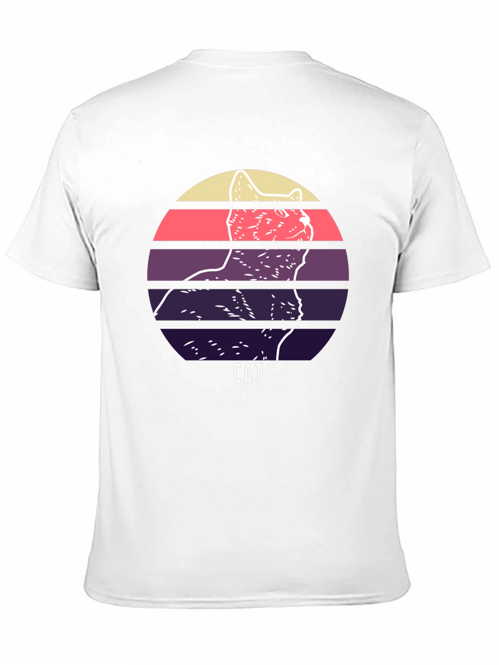 Retro Cat Graphic T-Shirt - Unique Sunset Design