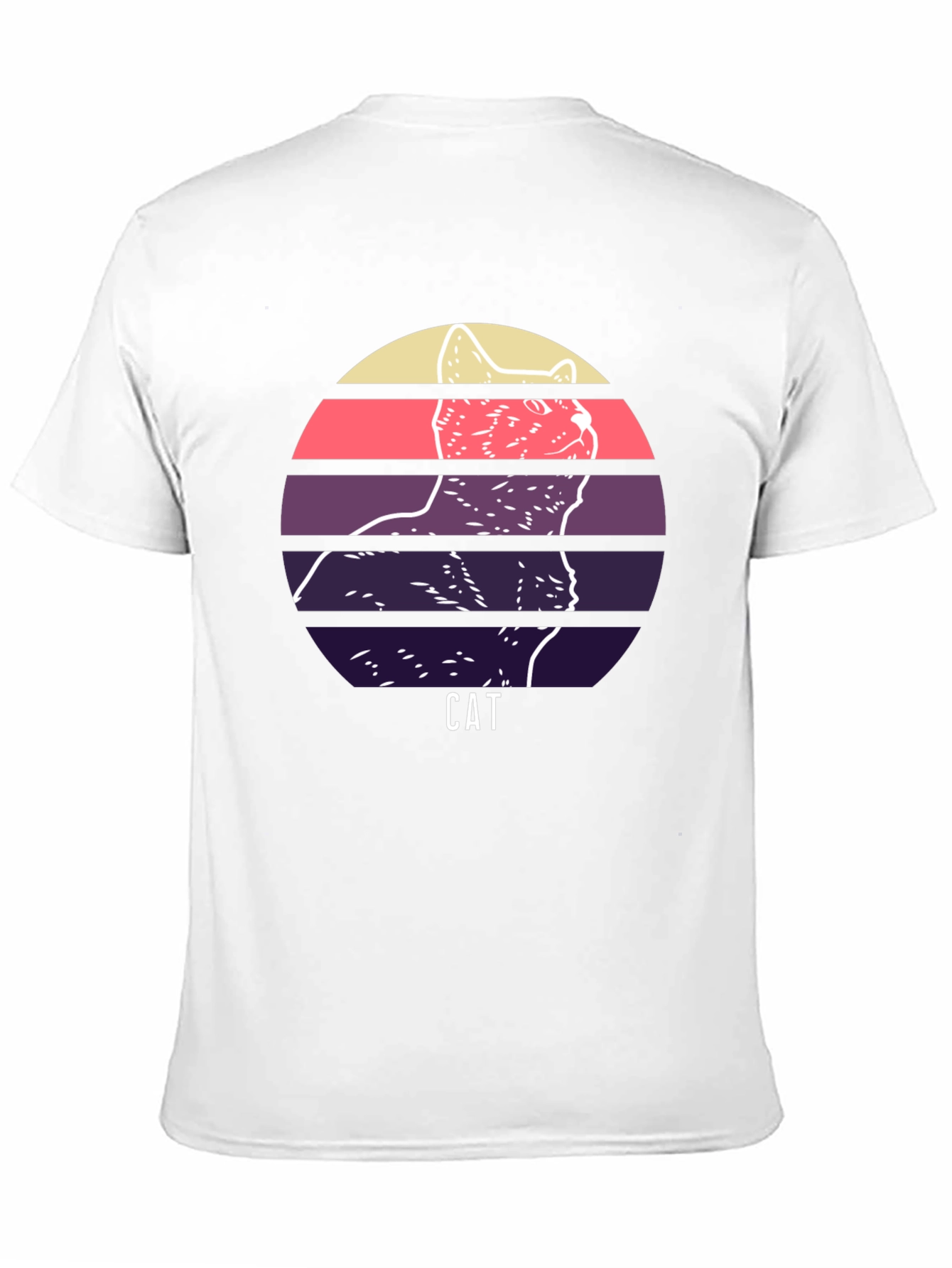 Retro Cat Graphic T-Shirt - Unique Sunset Design