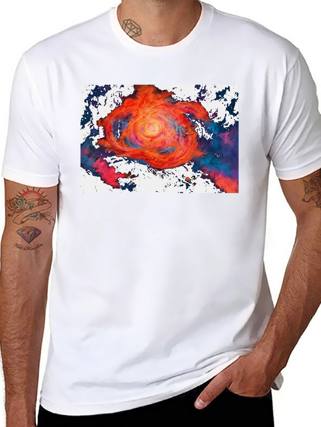 Vortex Graphic Tee - Bold Artistic Design Black