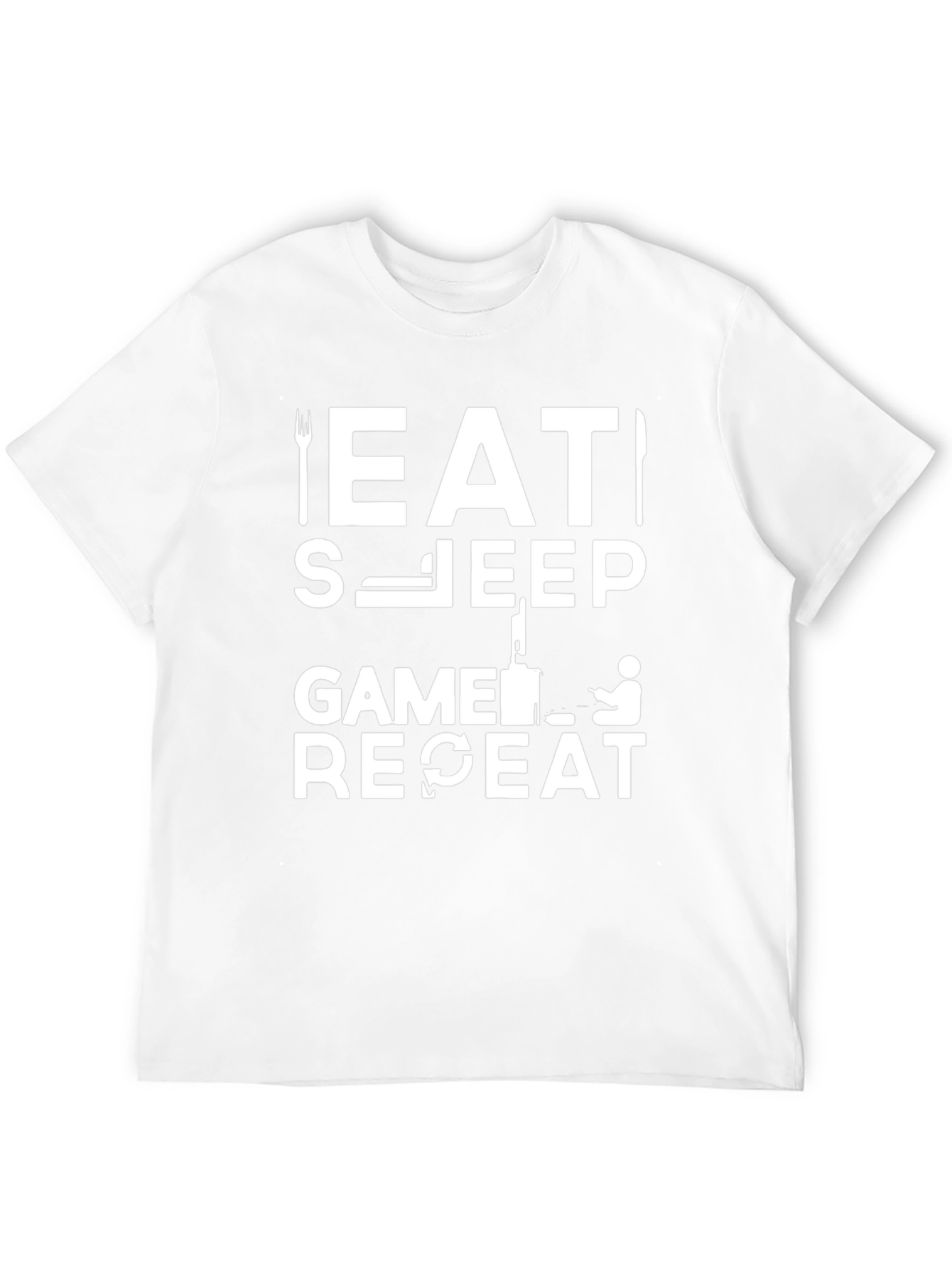 Eat Sleep Game Repeat Graphic T-Shirt - Black