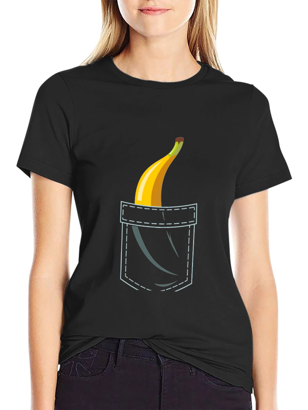 Banana Pocket Graphic Tee - Funny Novelty Shirt