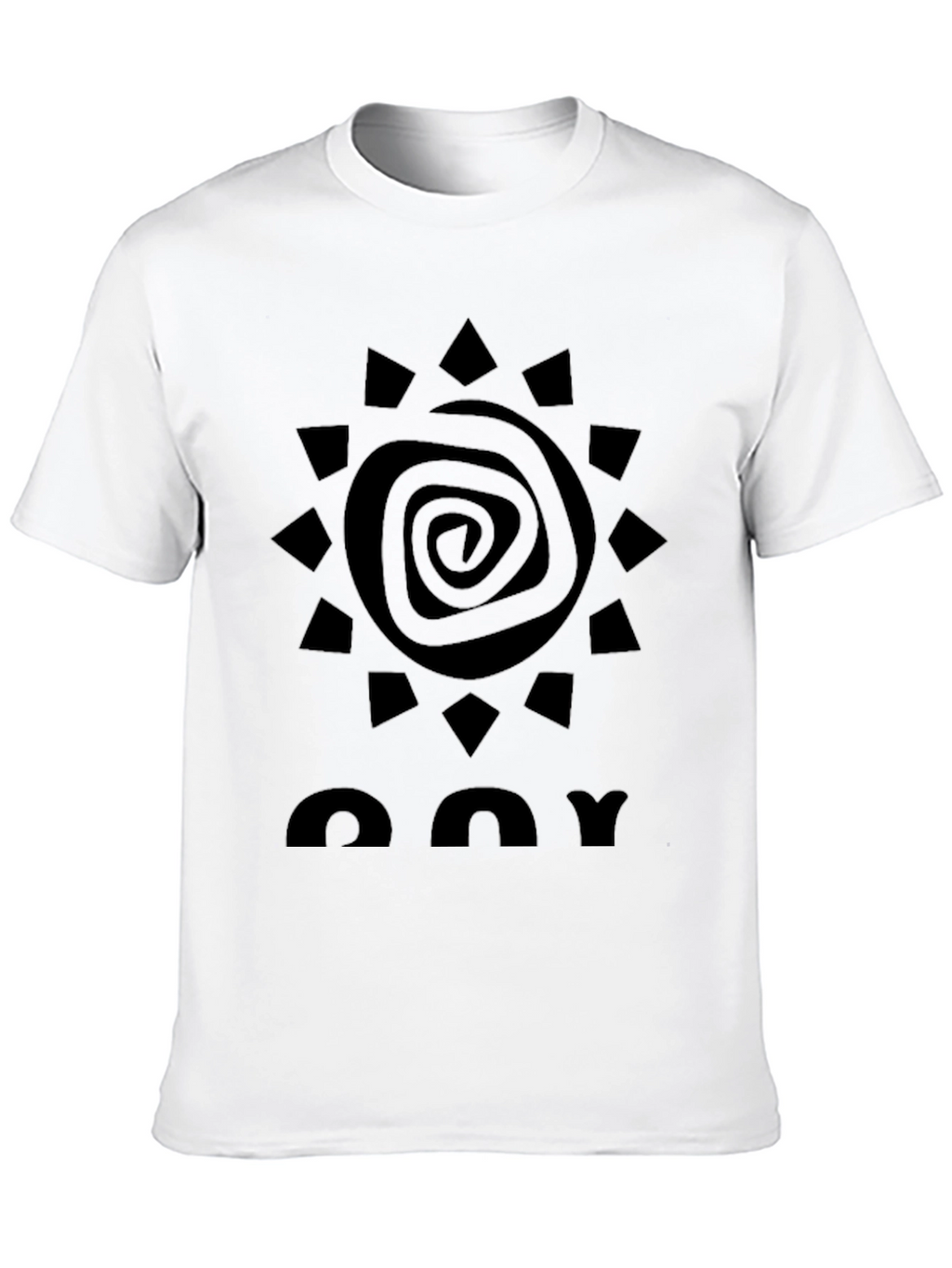 Abstract Sun Graphic Black T-Shirt