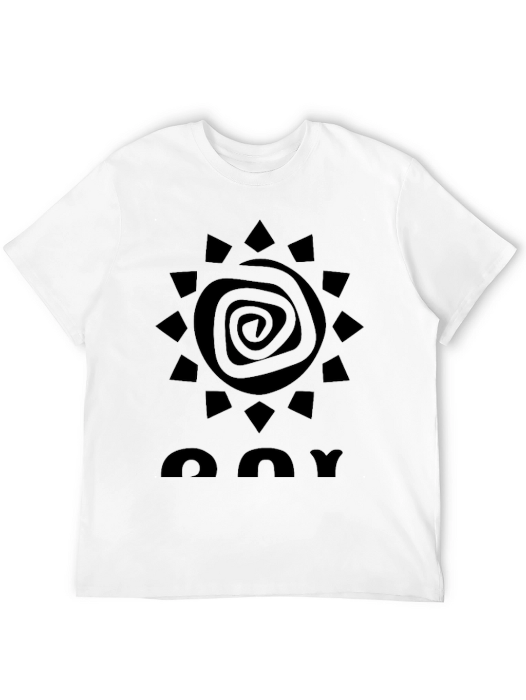 Abstract Sun Graphic Black T-Shirt