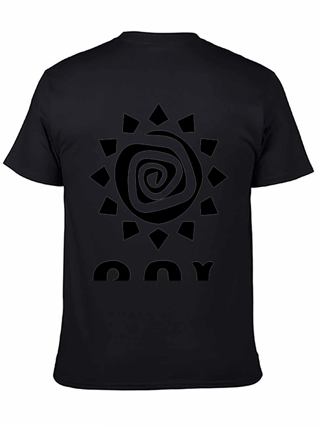 Abstract Sun Graphic Black T-Shirt