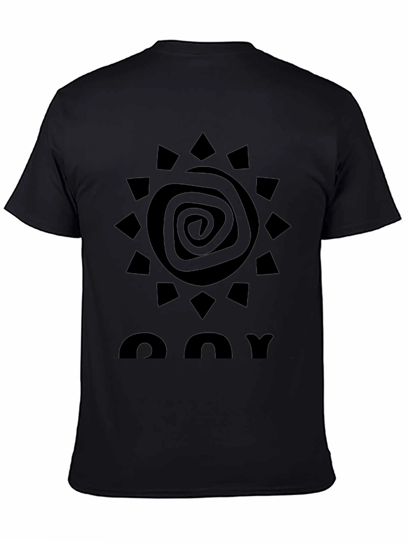 Abstract Sun Graphic Black T-Shirt