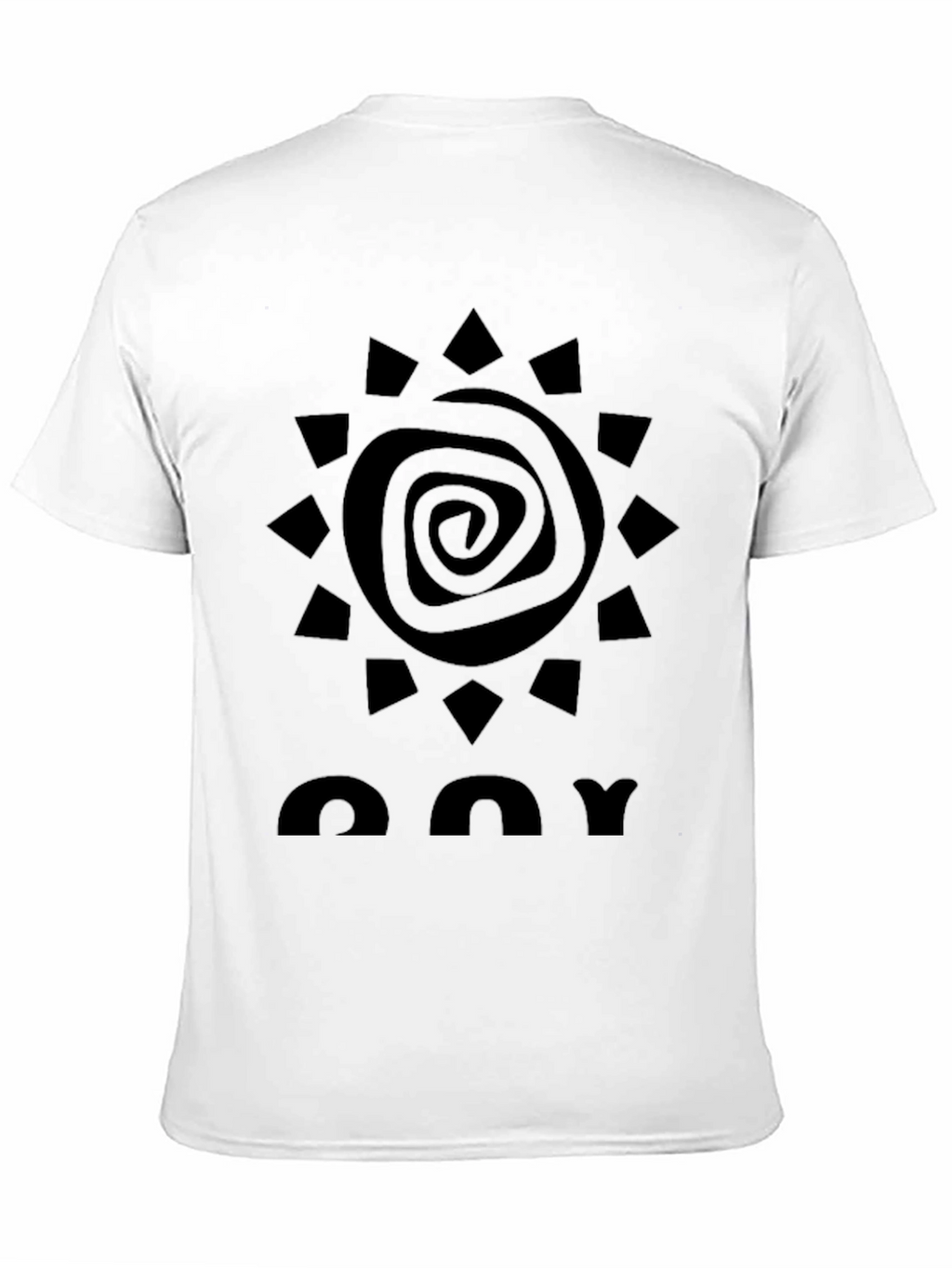 Abstract Sun Graphic Black T-Shirt