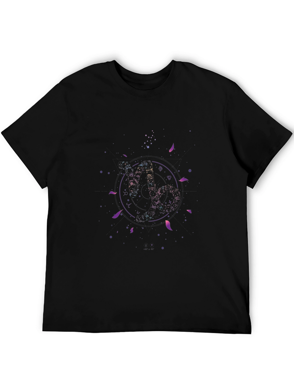 Zodiac Capricorn Constellation Black T-Shirt