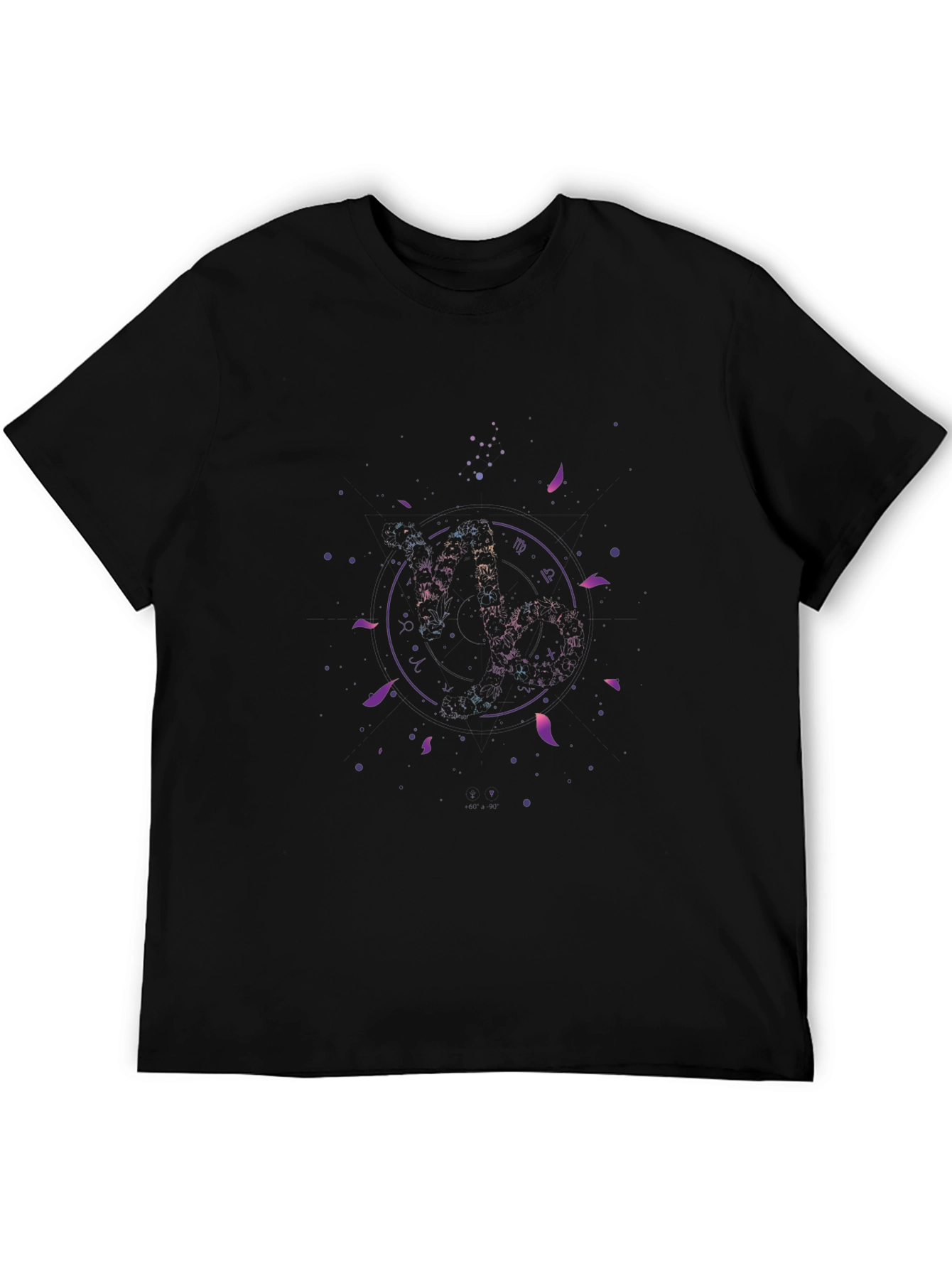 Zodiac Capricorn Constellation Black T-Shirt