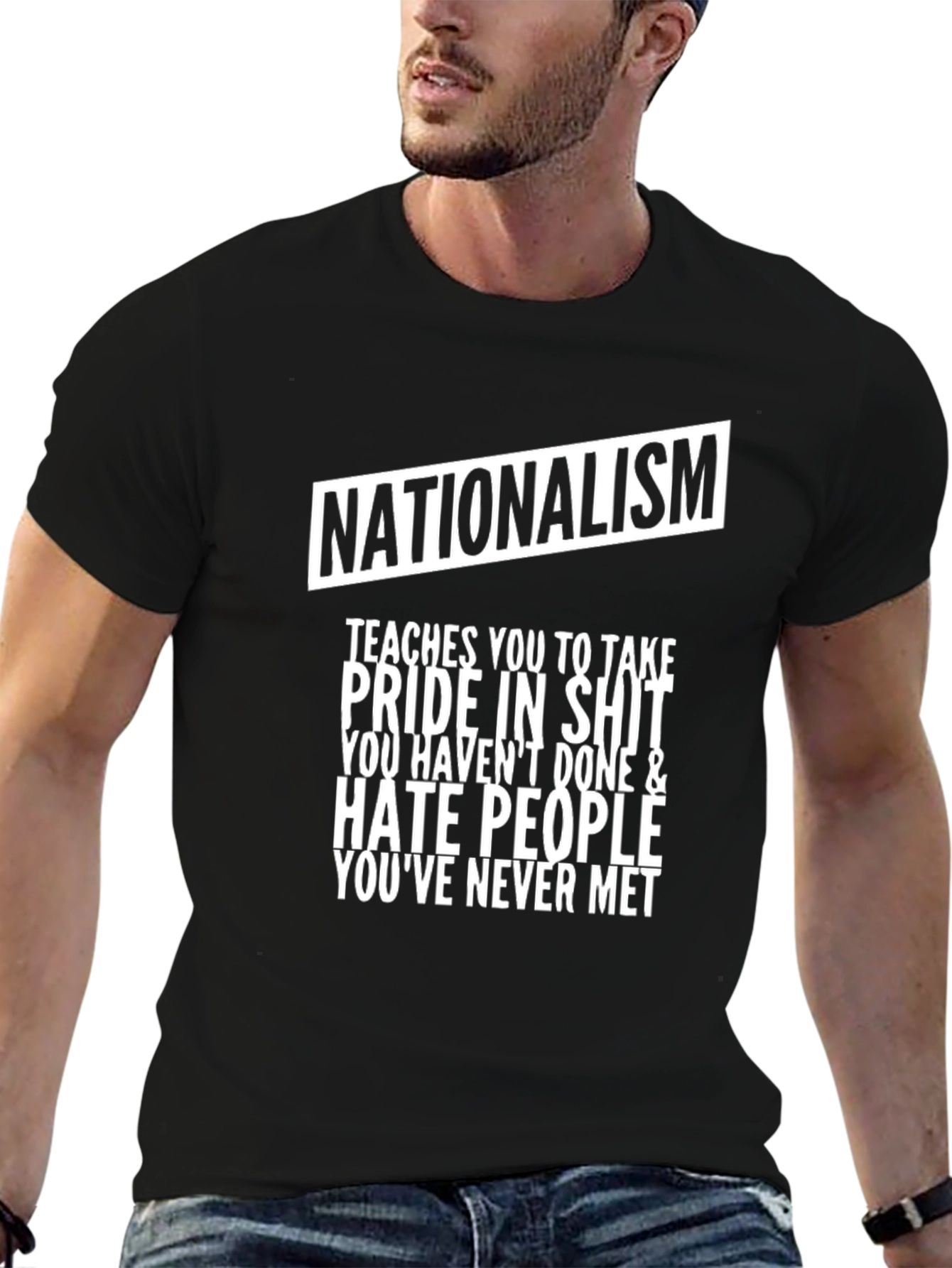 Nationalism Pride Graphic Tee - Black