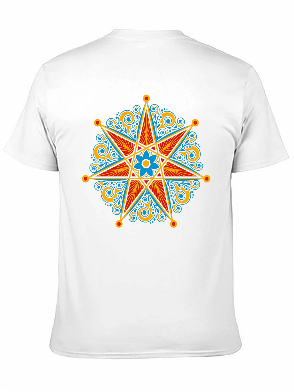 Ornate Star Design Black T-Shirt