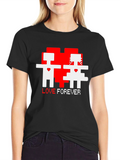 Pixel Love Forever Black T-Shirt