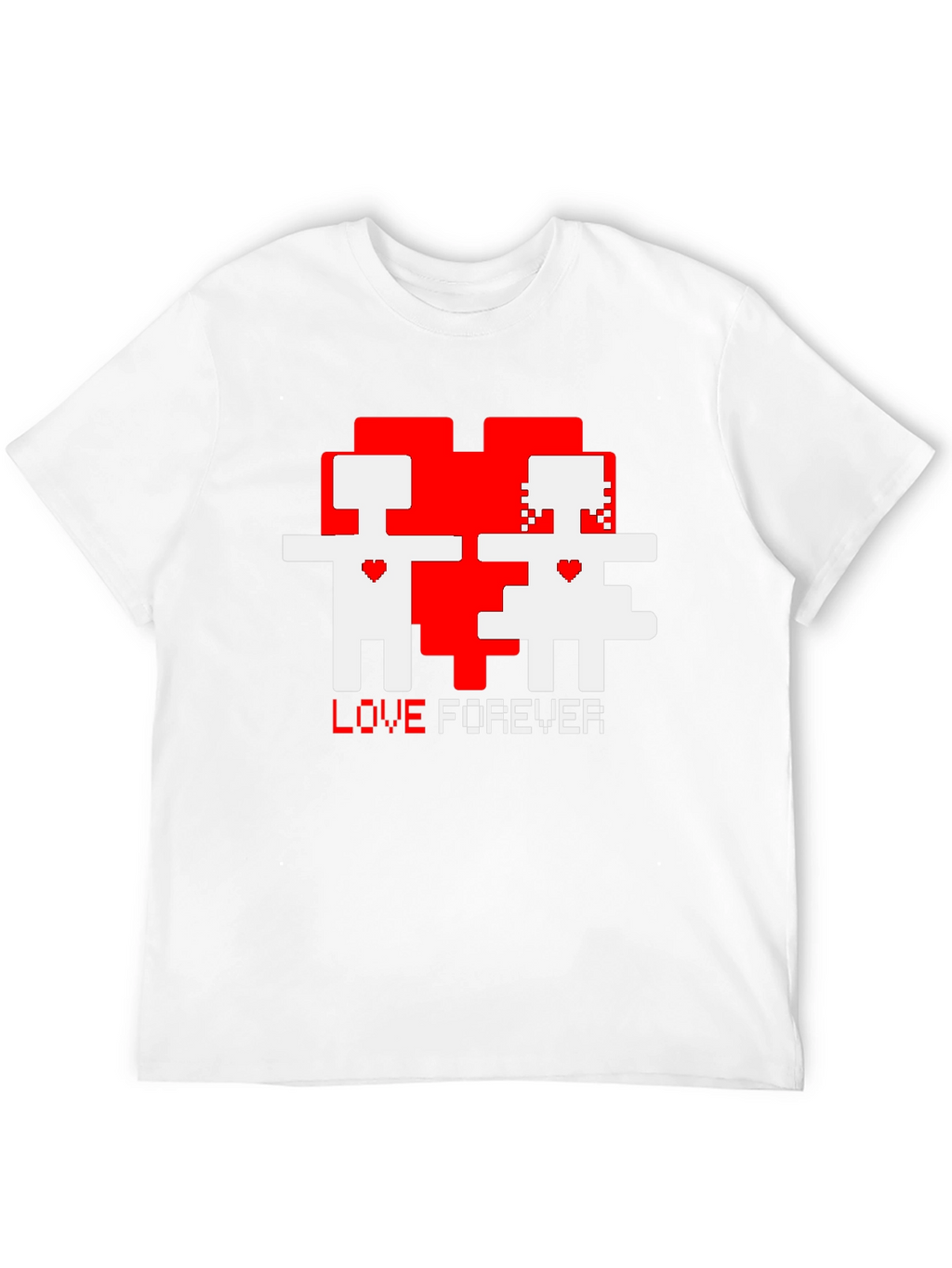 Pixel Love Forever Black T-Shirt