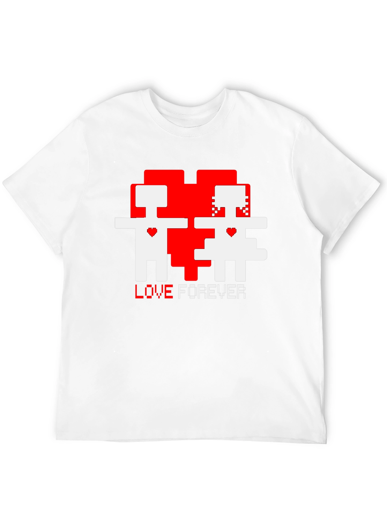 Pixel Love Forever Black T-Shirt