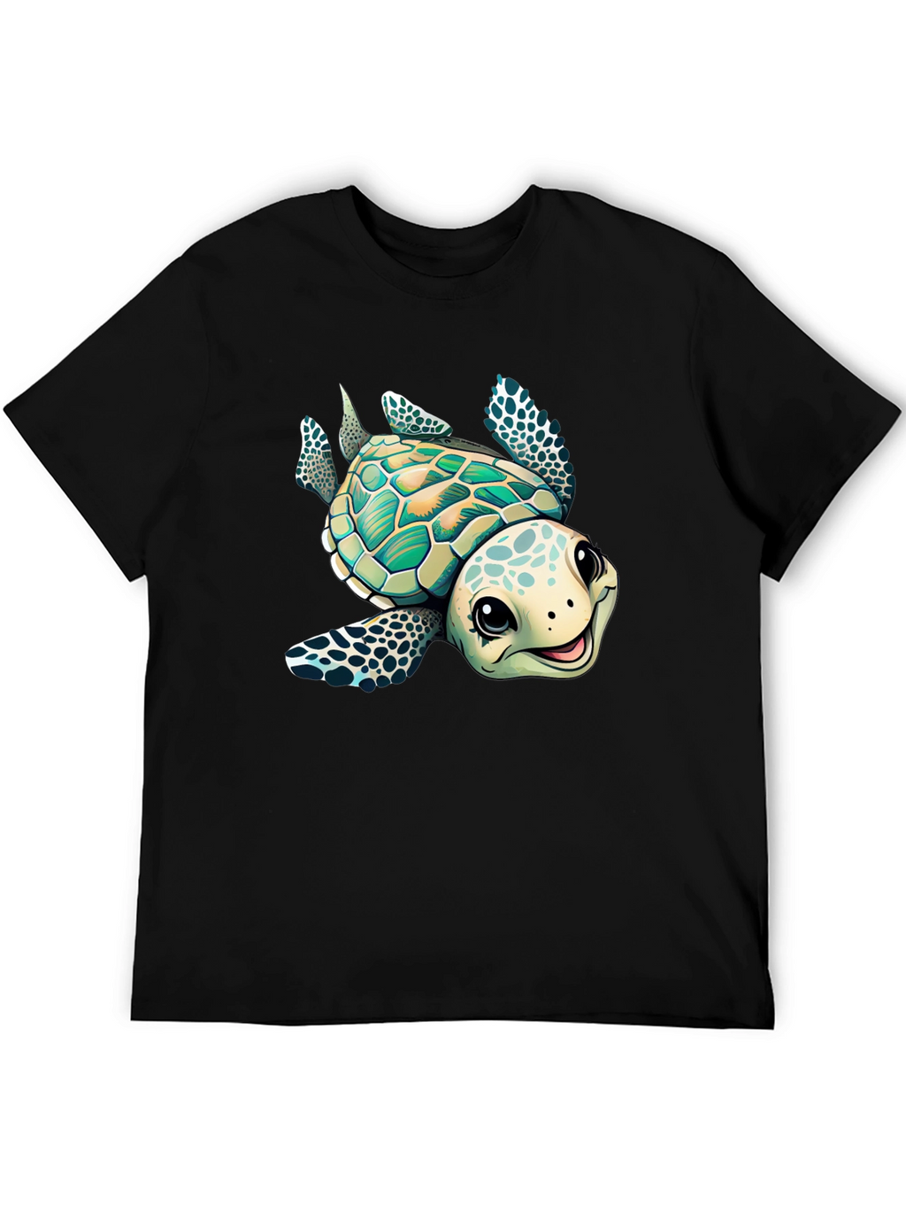 Cartoon Turtle Graphic T-Shirt