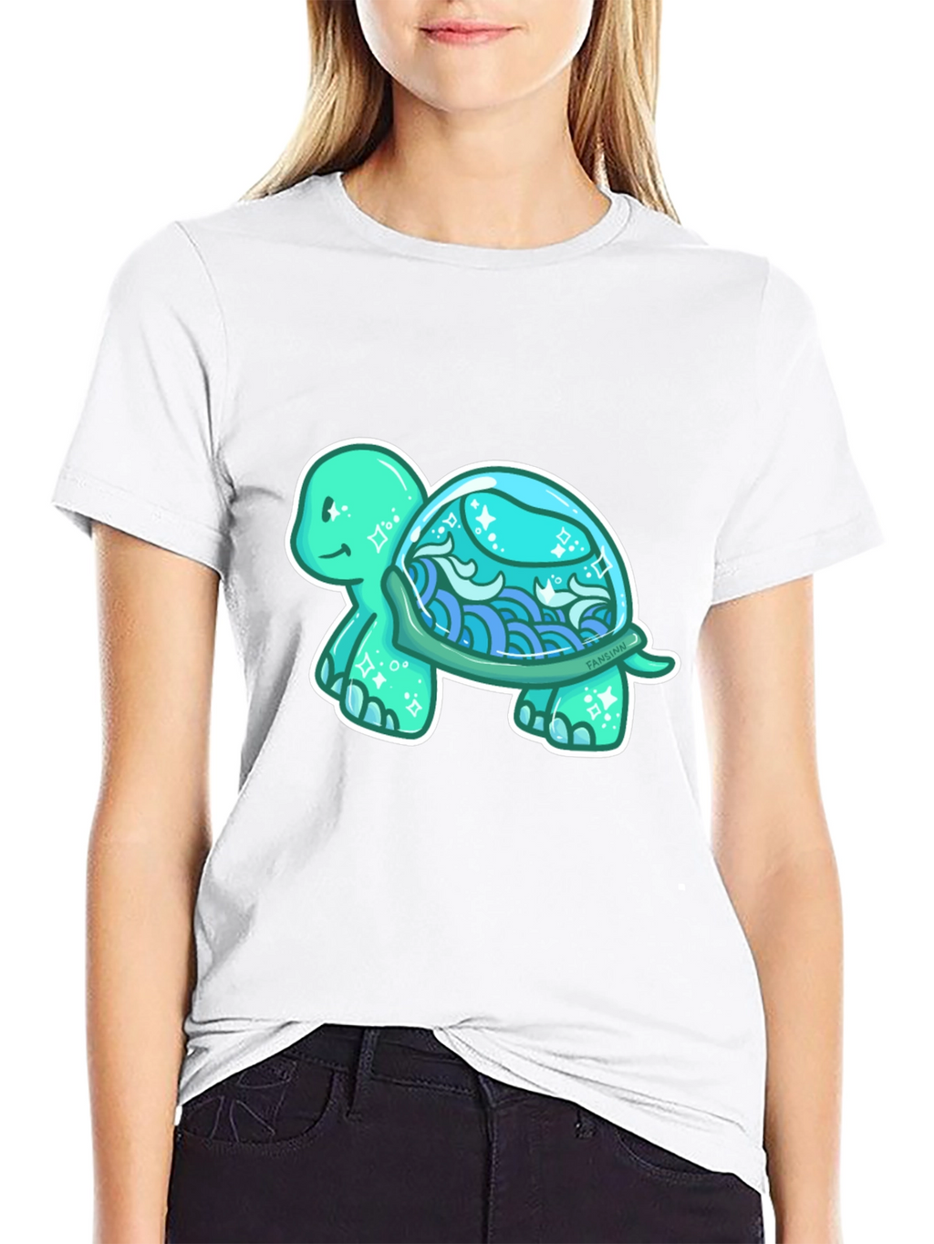 Sea Turtle Graphic T-Shirt - Black Cotton Tee