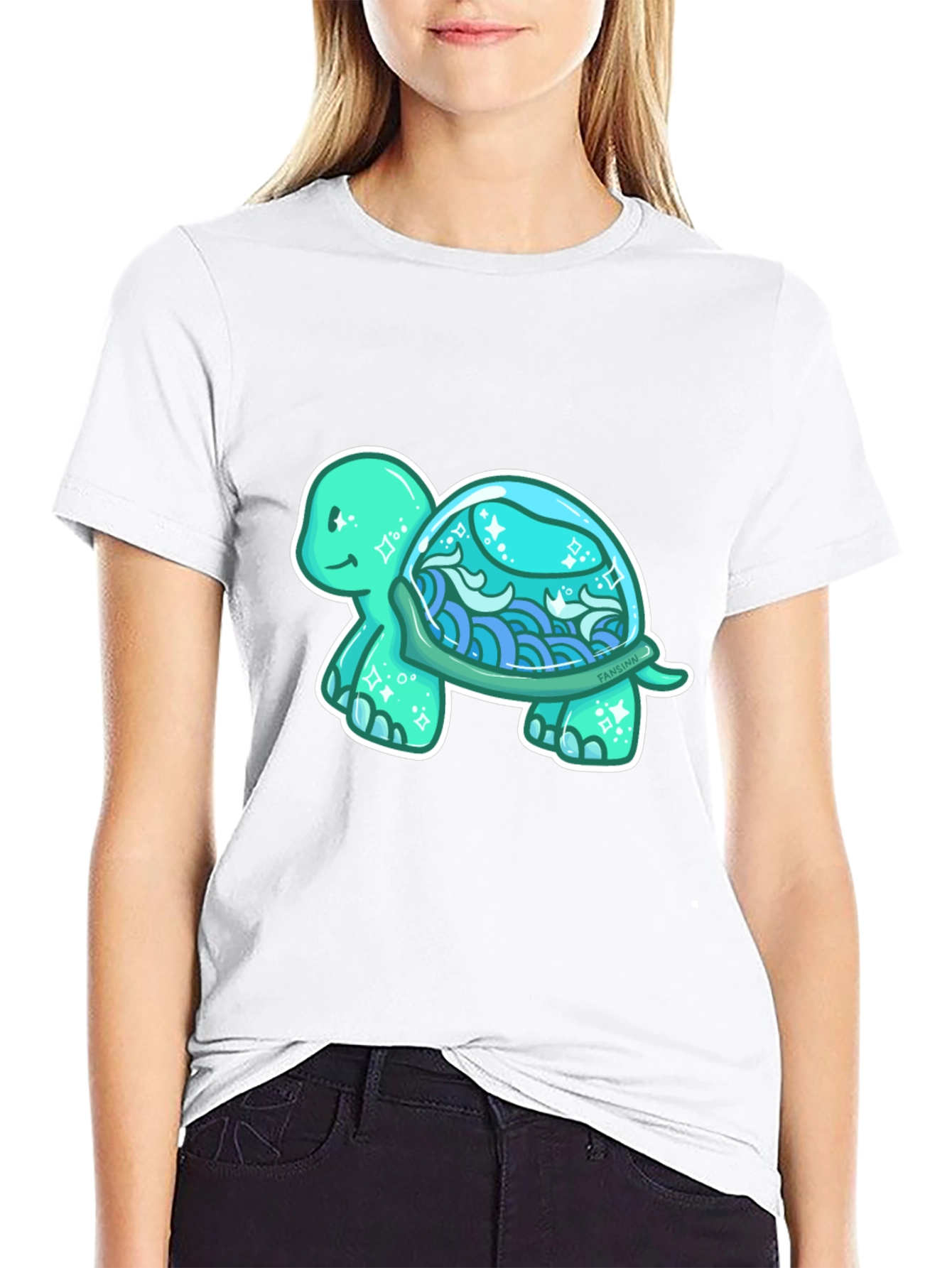 Sea Turtle Graphic T-Shirt - Black Cotton Tee