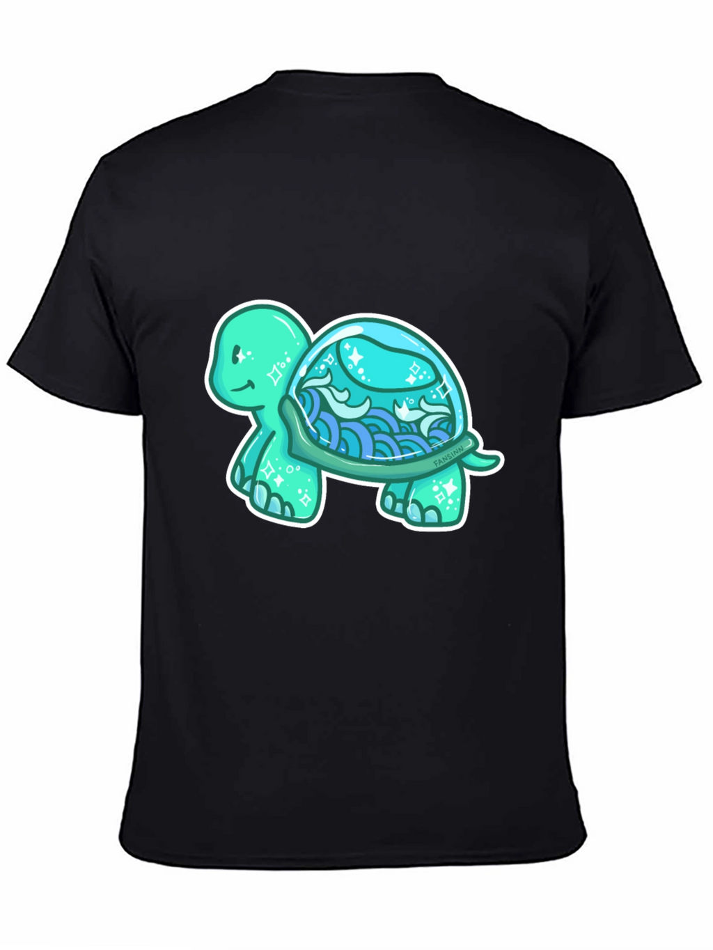 Sea Turtle Graphic T-Shirt - Black Cotton Tee