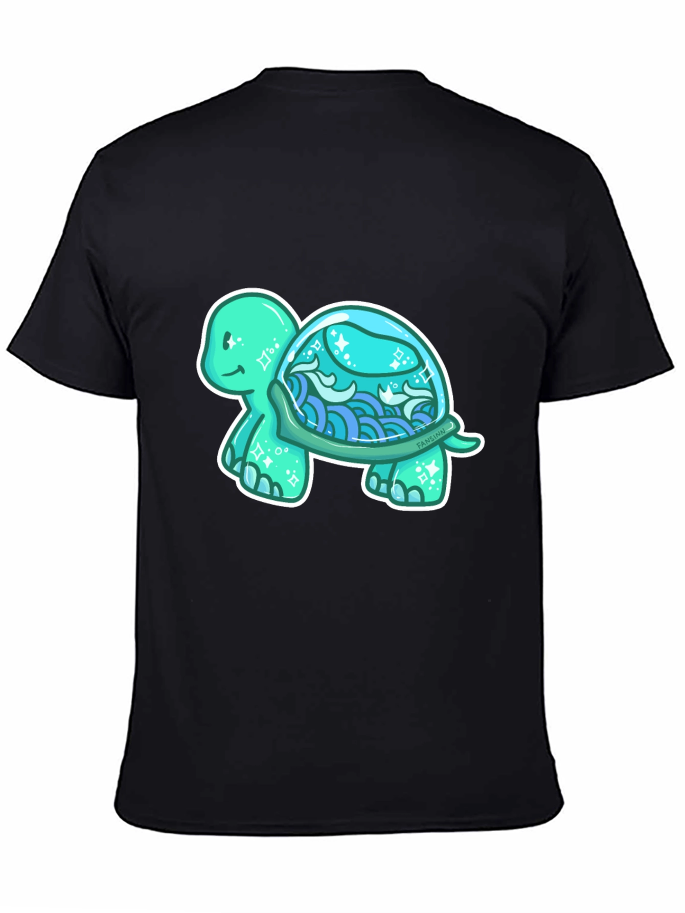 Sea Turtle Graphic T-Shirt - Black Cotton Tee