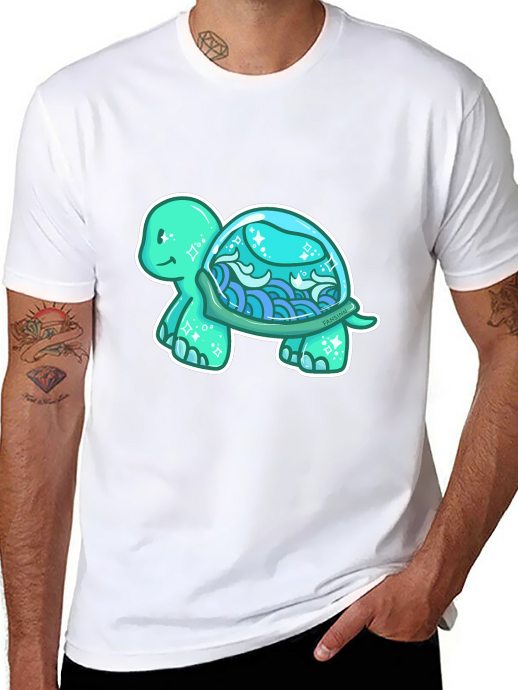 Sea Turtle Graphic T-Shirt - Black Cotton Tee