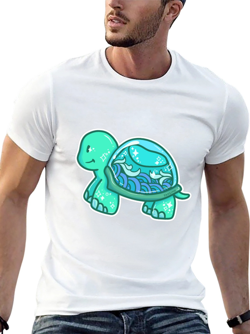 Sea Turtle Graphic T-Shirt - Black Cotton Tee