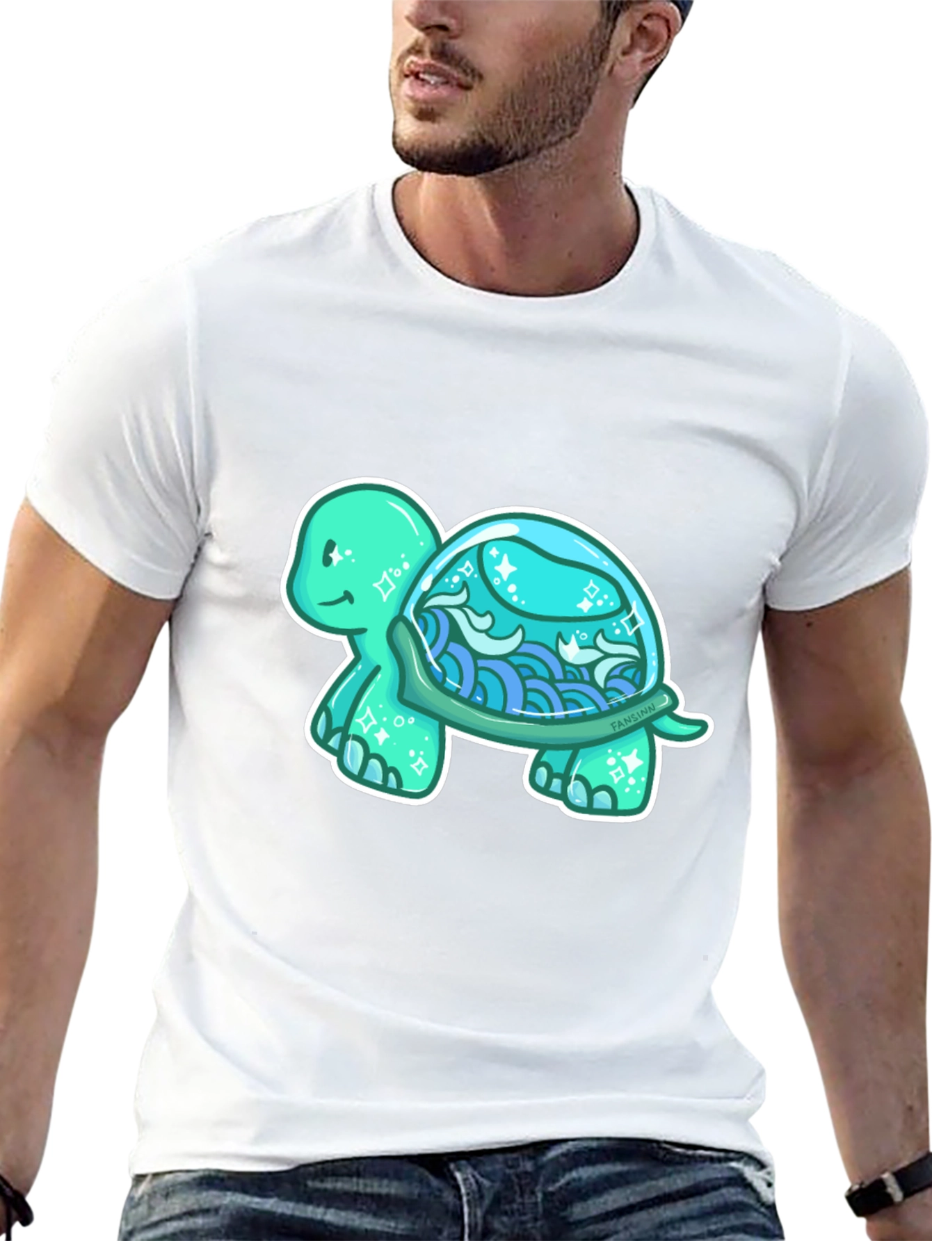 Sea Turtle Graphic T-Shirt - Black Cotton Tee