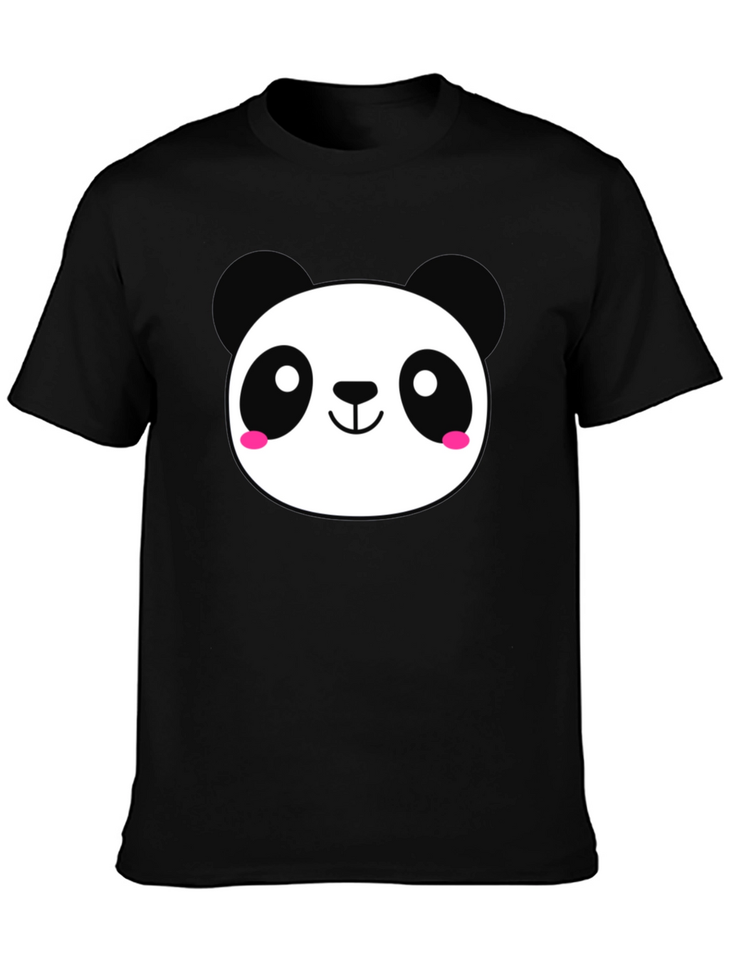 Cute Panda Graphic Black T-Shirt