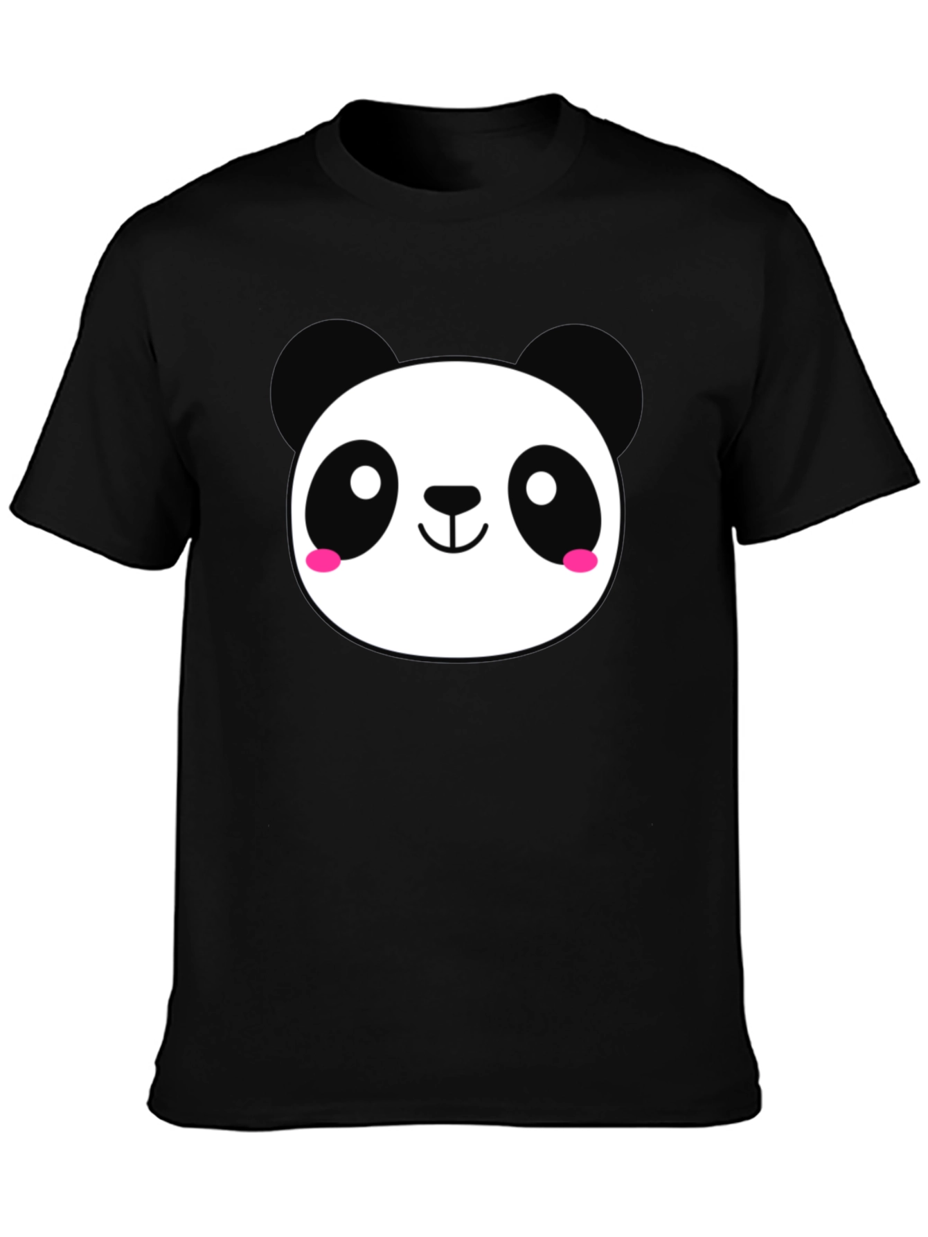 Cute Panda Graphic Black T-Shirt