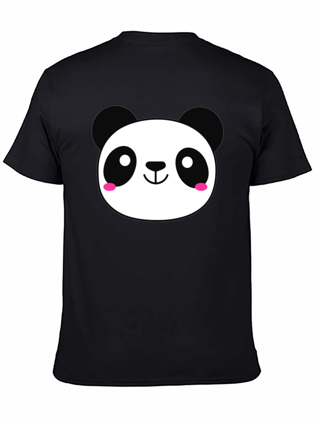 Cute Panda Graphic Black T-Shirt