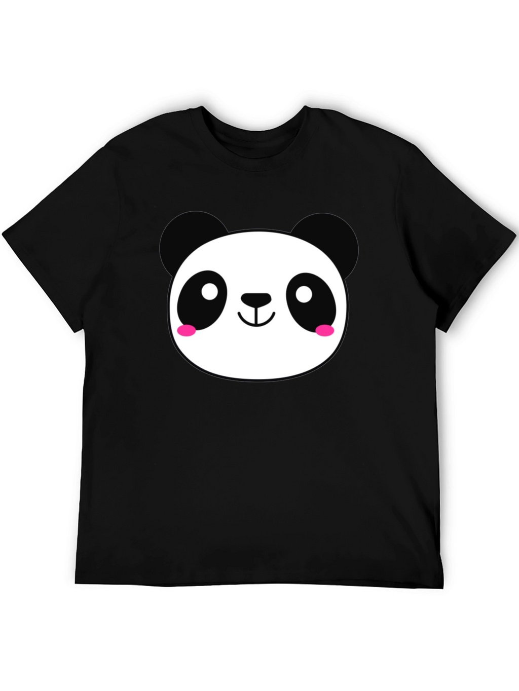 Cute Panda Graphic Black T-Shirt