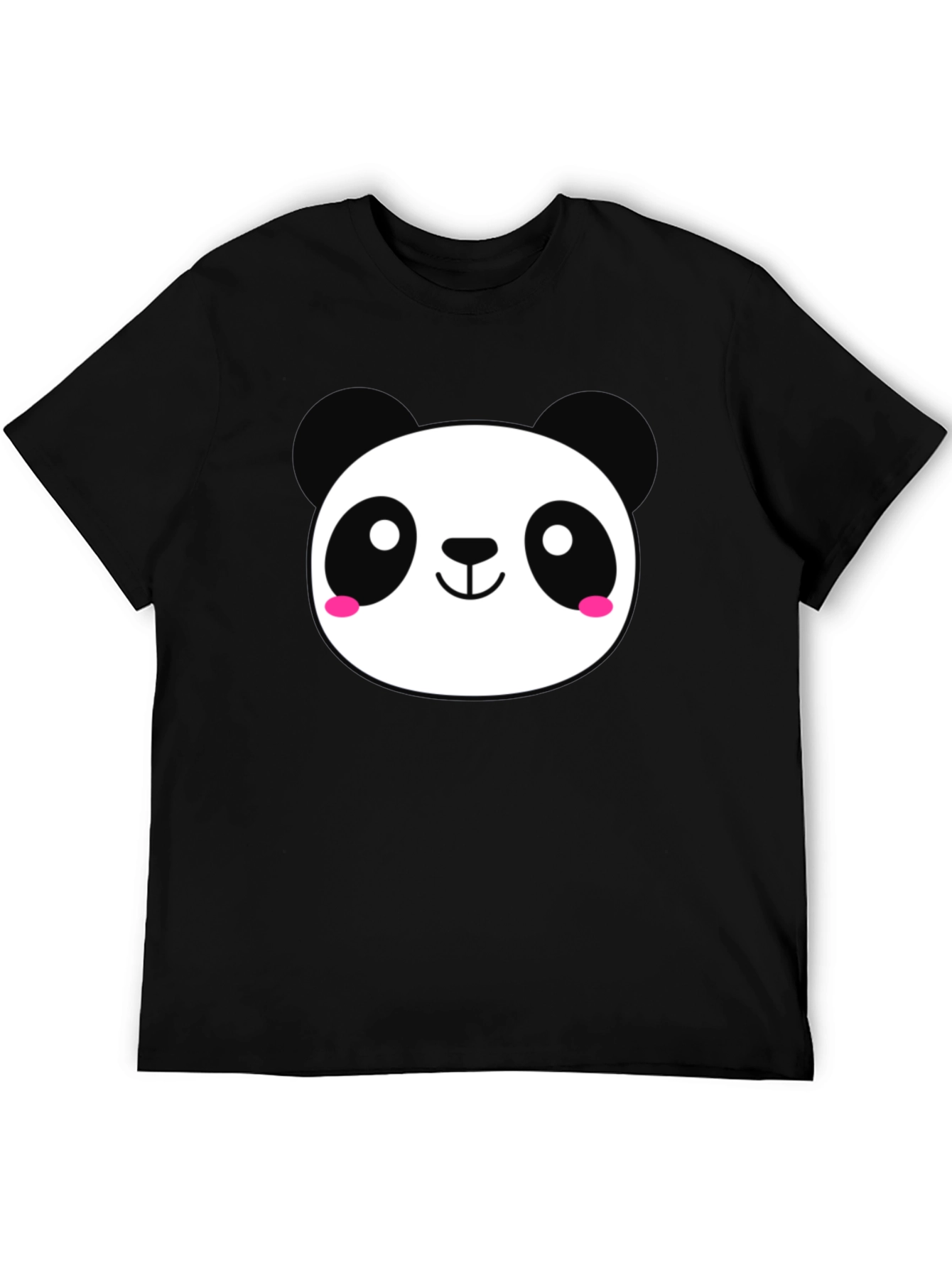 Cute Panda Graphic Black T-Shirt