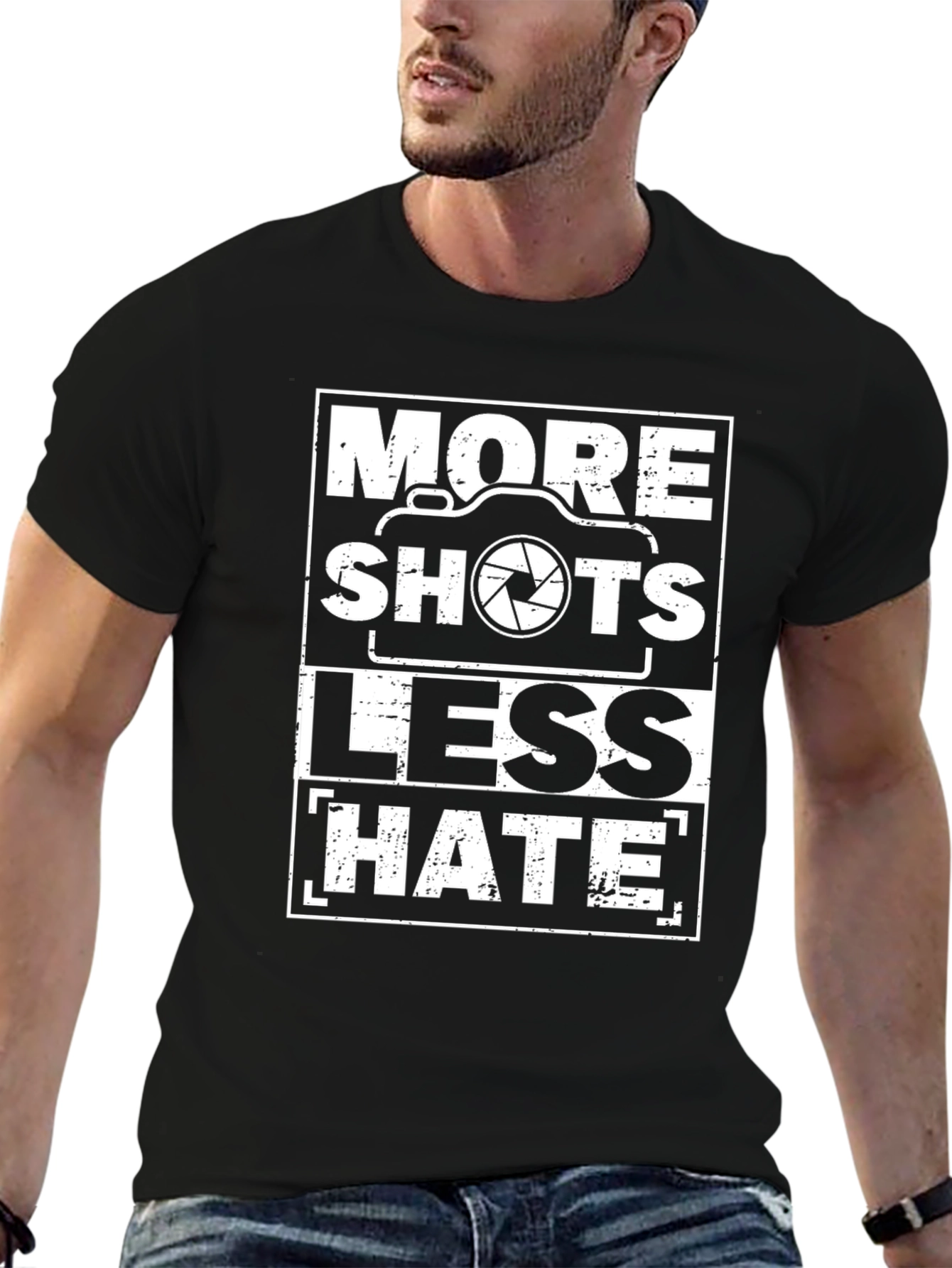 More Shots Less Hate - Graphic T-Shirt