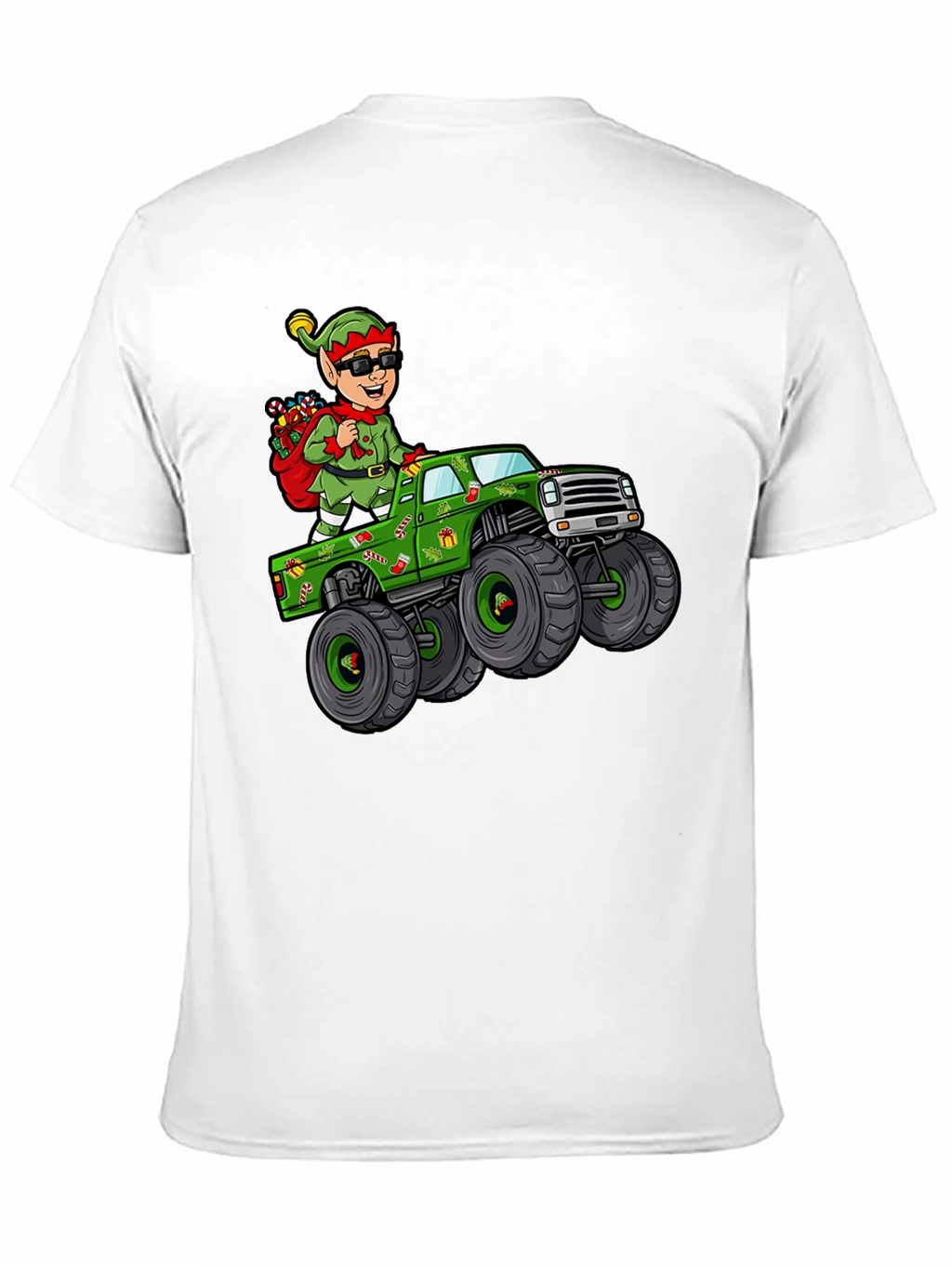 Elf Monster Truck Graphic Tee