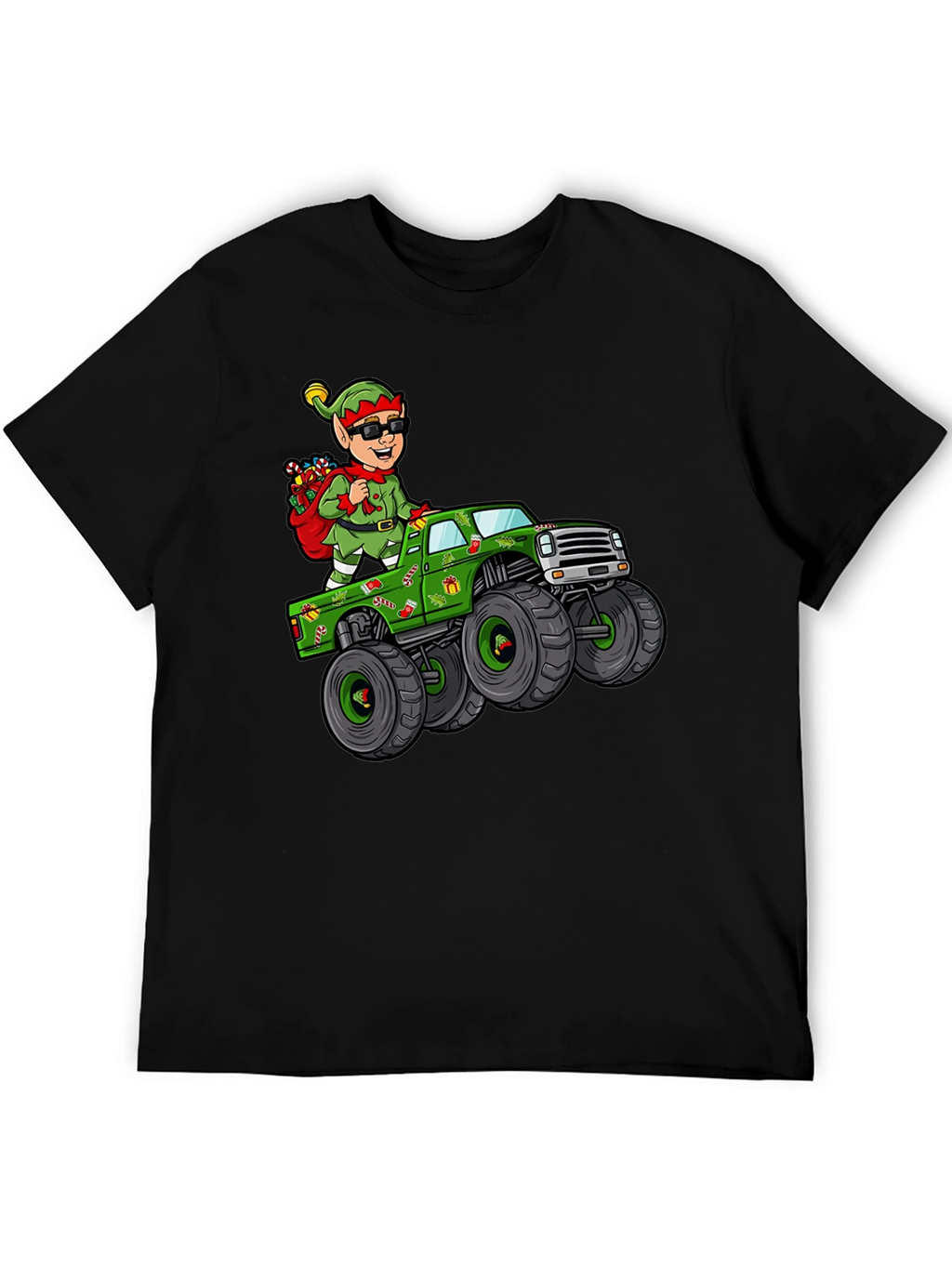 Elf Monster Truck Graphic Tee