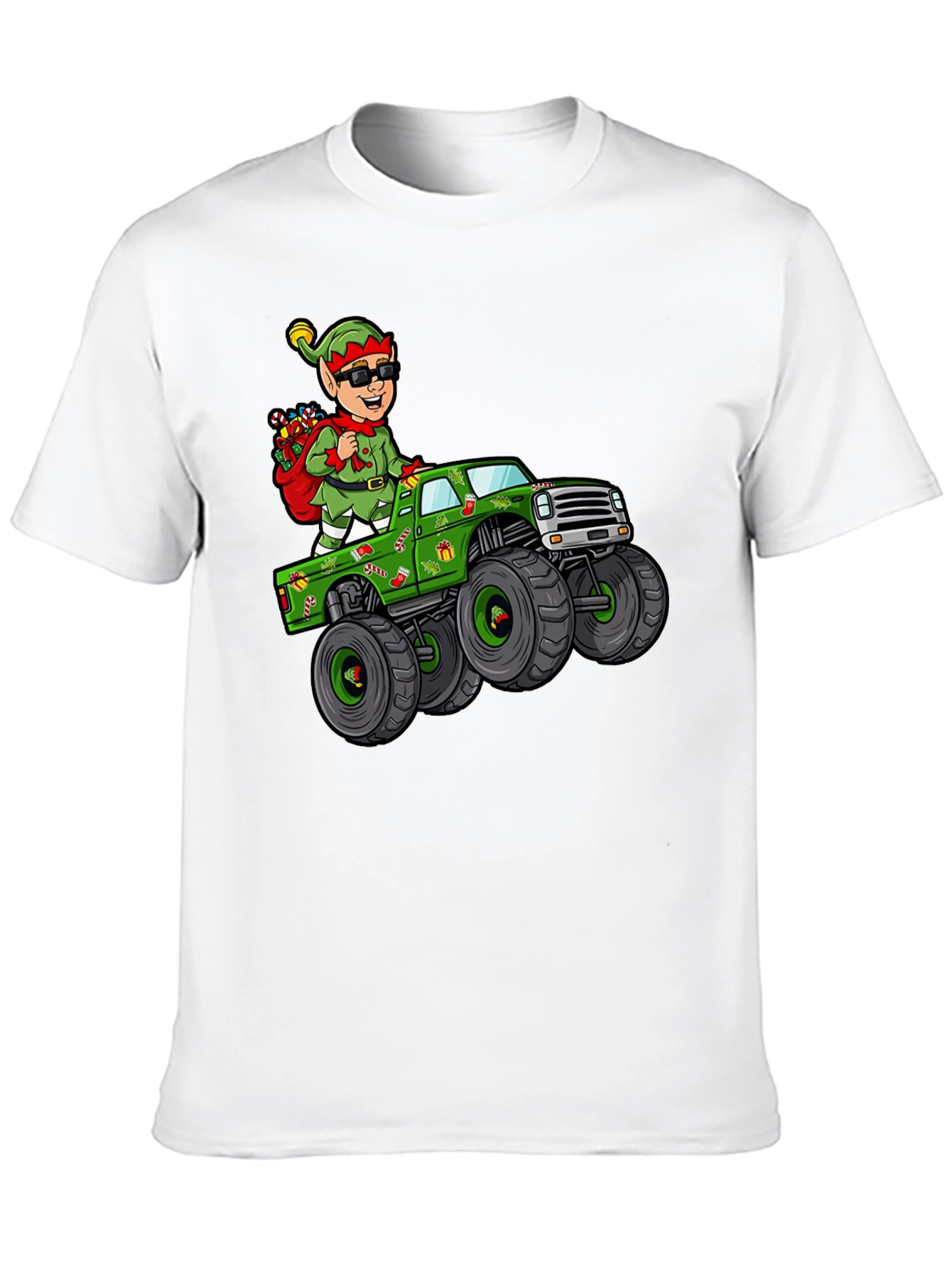 Elf Monster Truck Graphic Tee