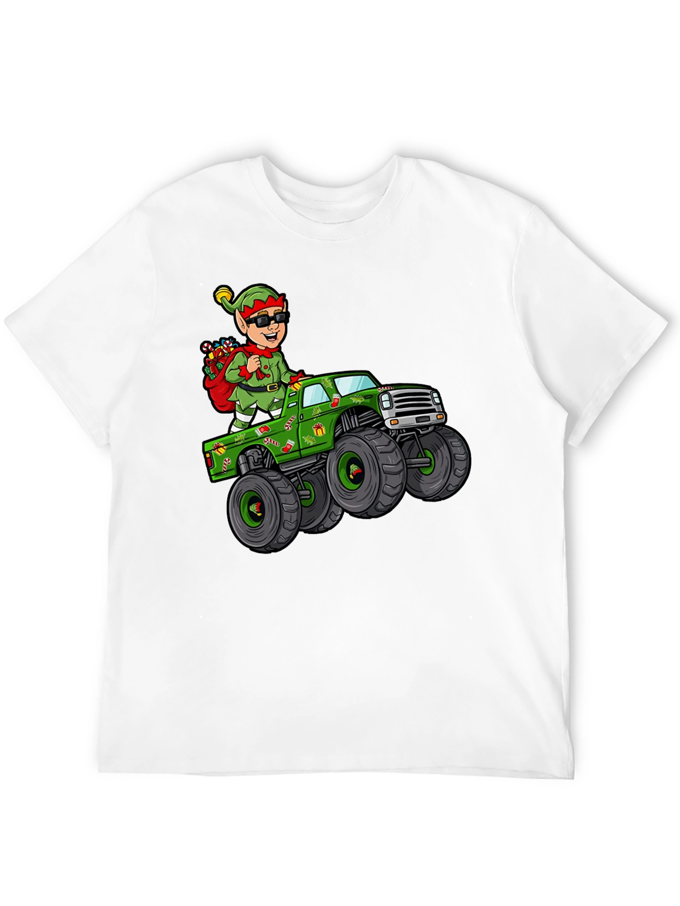 Elf Monster Truck Graphic Tee