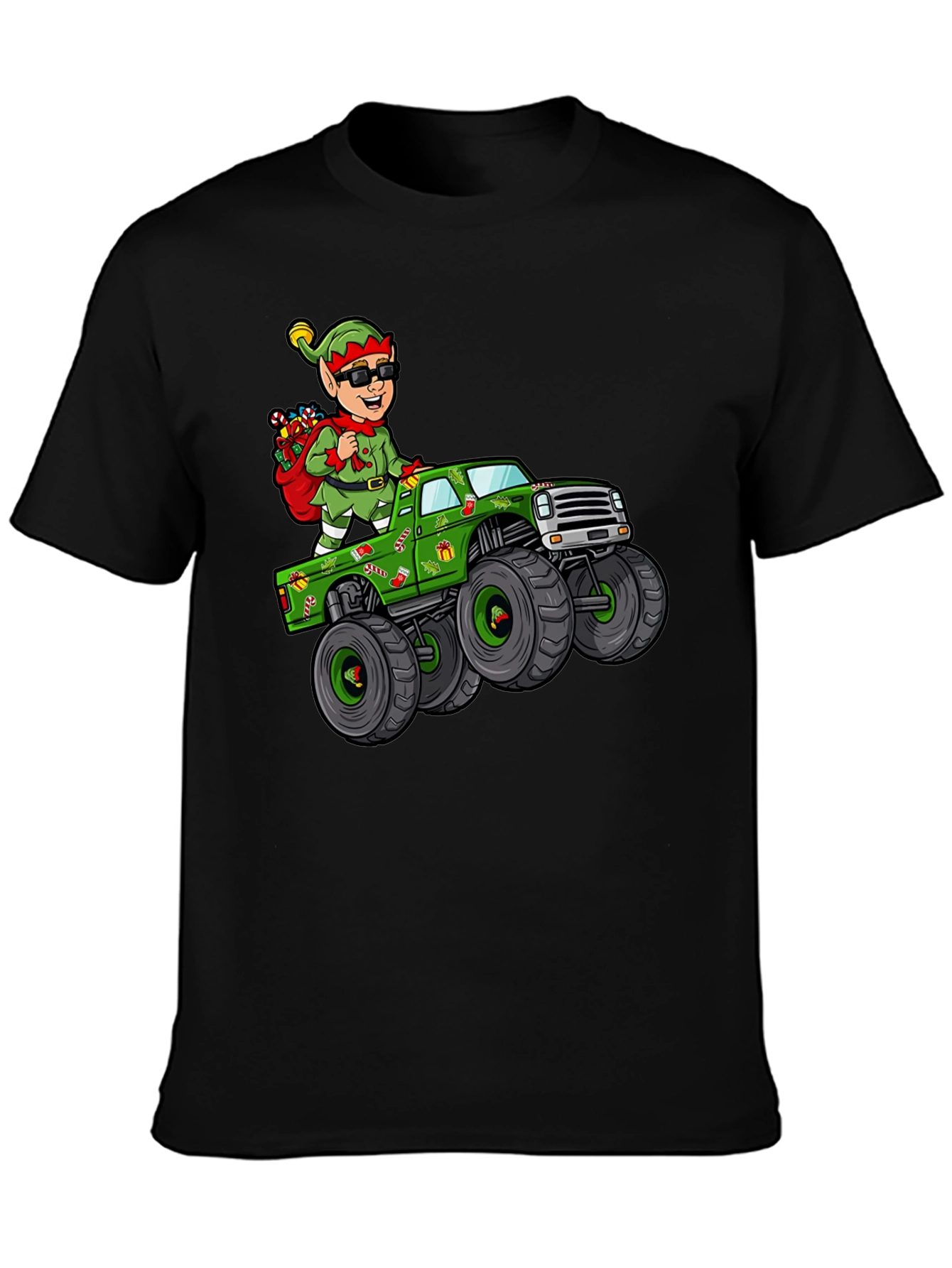 Elf Monster Truck Graphic Tee