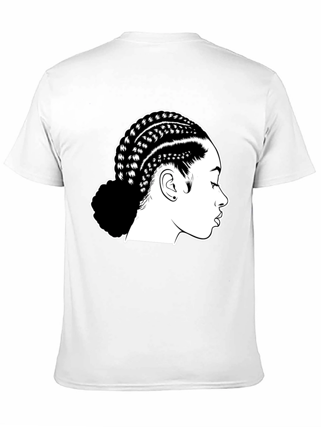 Braided Hair Graphic Black T-Shirt