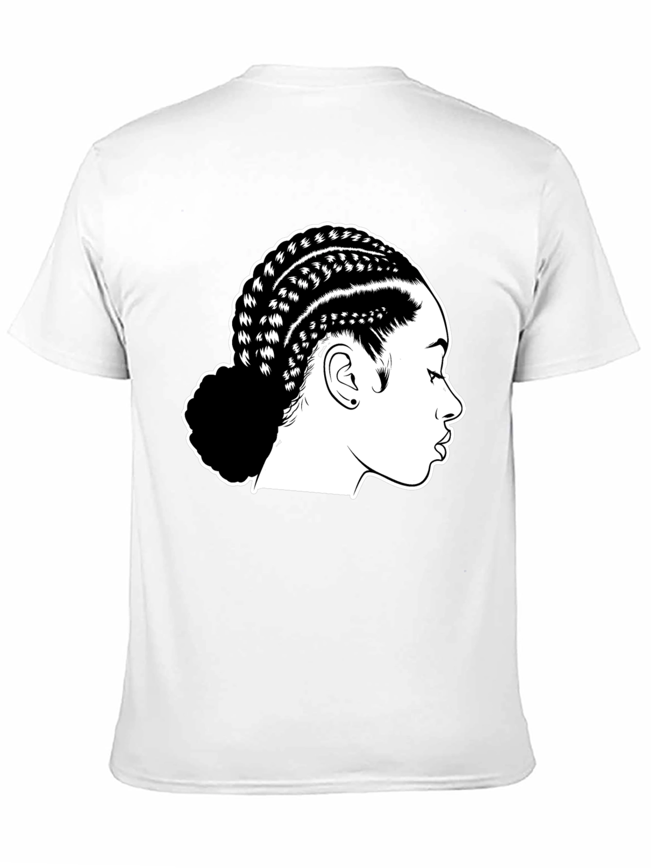 Braided Hair Graphic Black T-Shirt