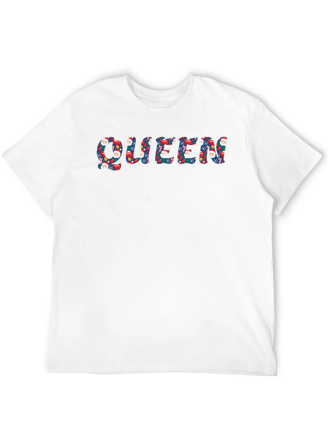 Queen Christmas Pattern Black T-Shirt