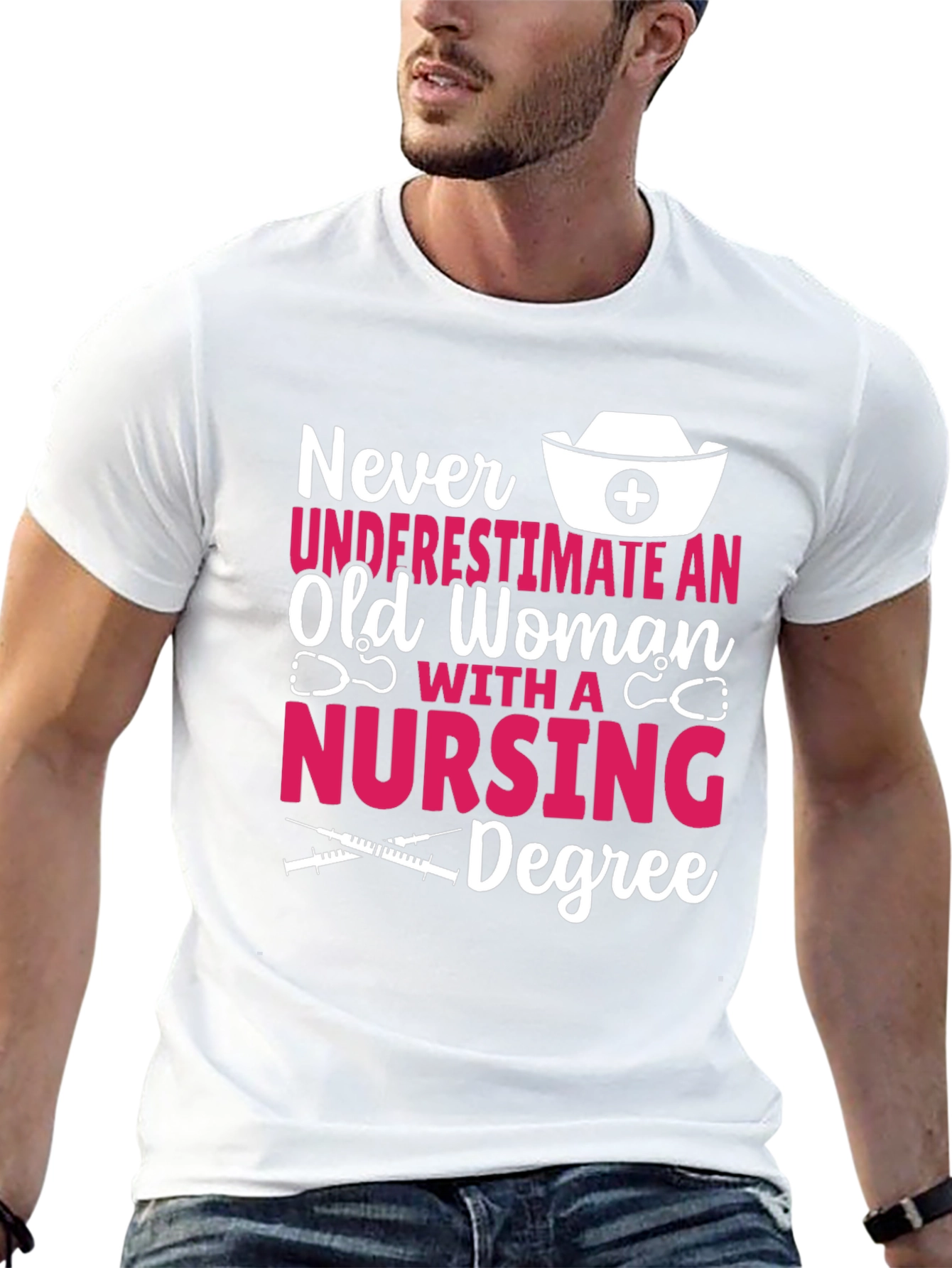 Nursing Degree Graphic Tee - Old Woman Power!