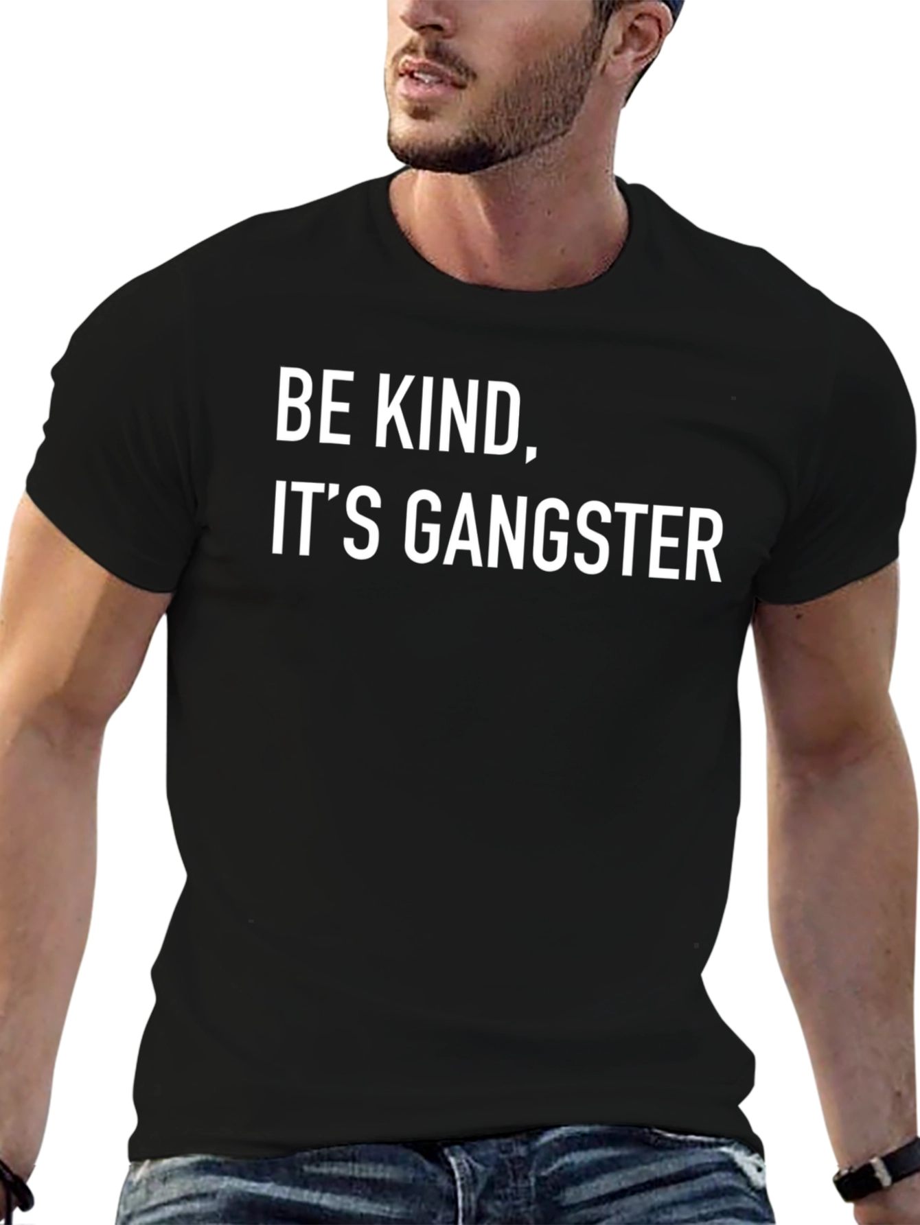 Be Kind Its Gangster Black T-Shirt
