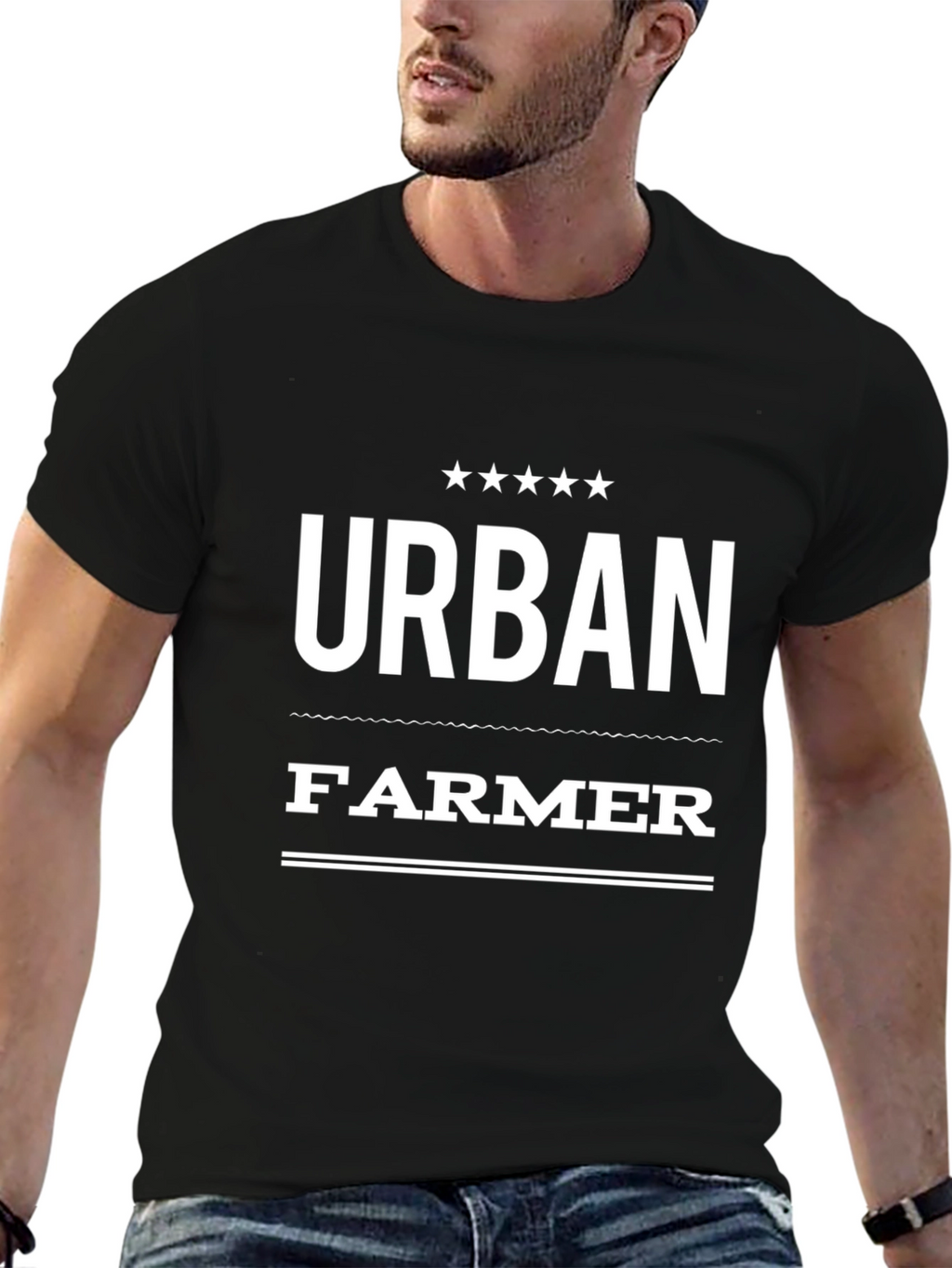 Urban Farmer Graphic T-Shirt - Black Crew Neck Tee