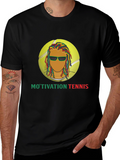 Motivation Tennis Graphic Black T-Shirt